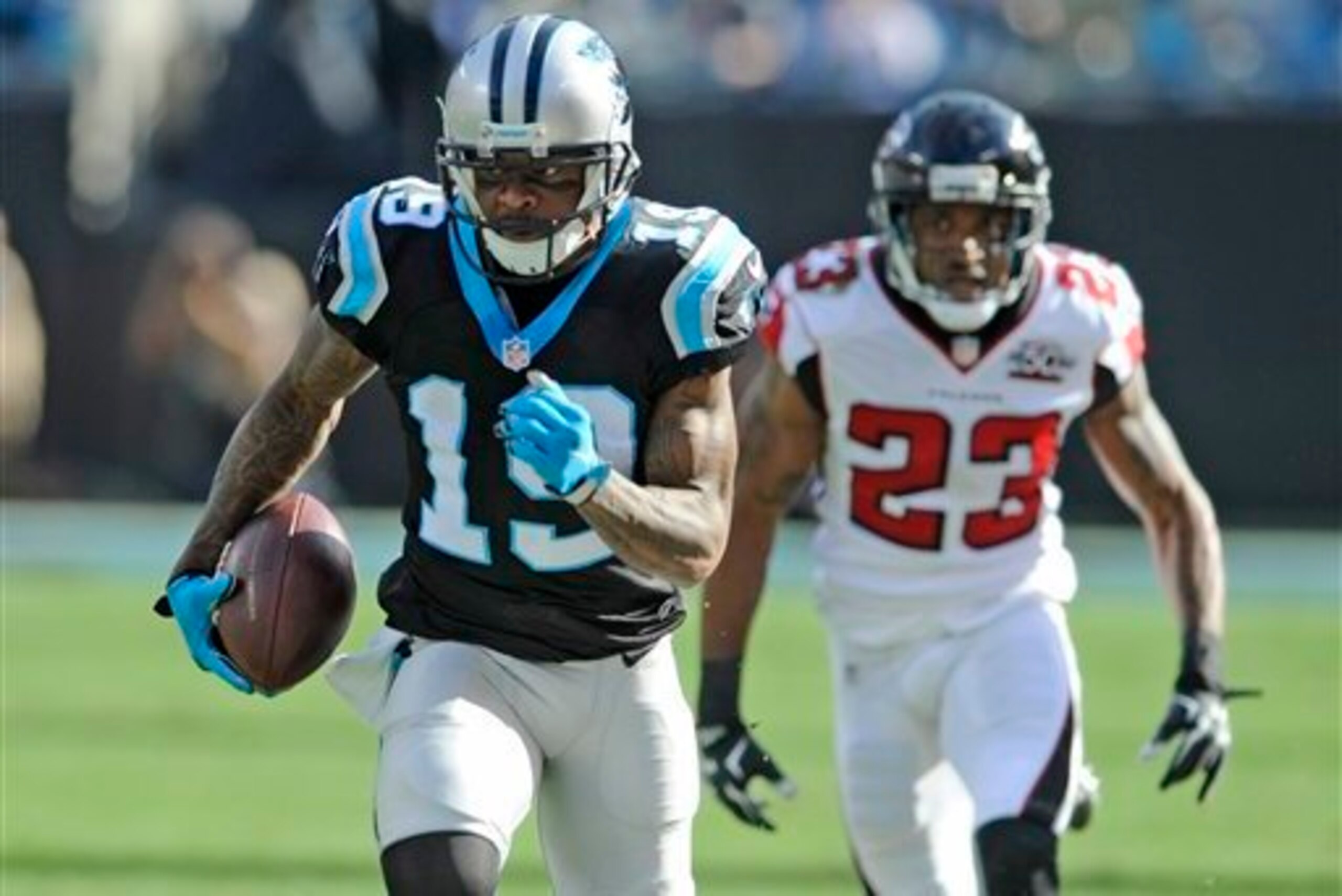 Ted Ginn and the Panthers look to sweep the Falcons on Sunday.