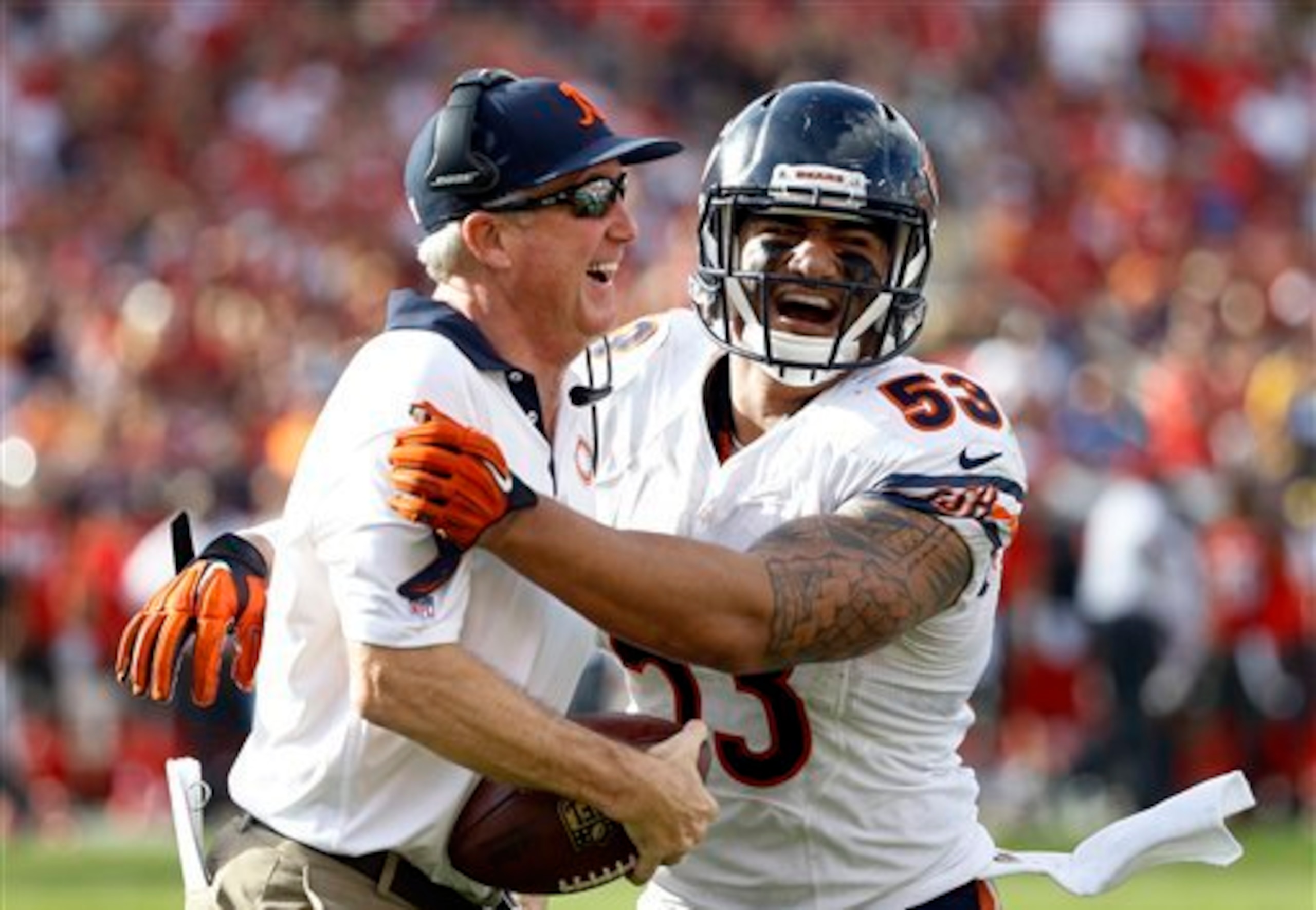 John Timu recovered two fumbles on Sunday against Tampa Bay.