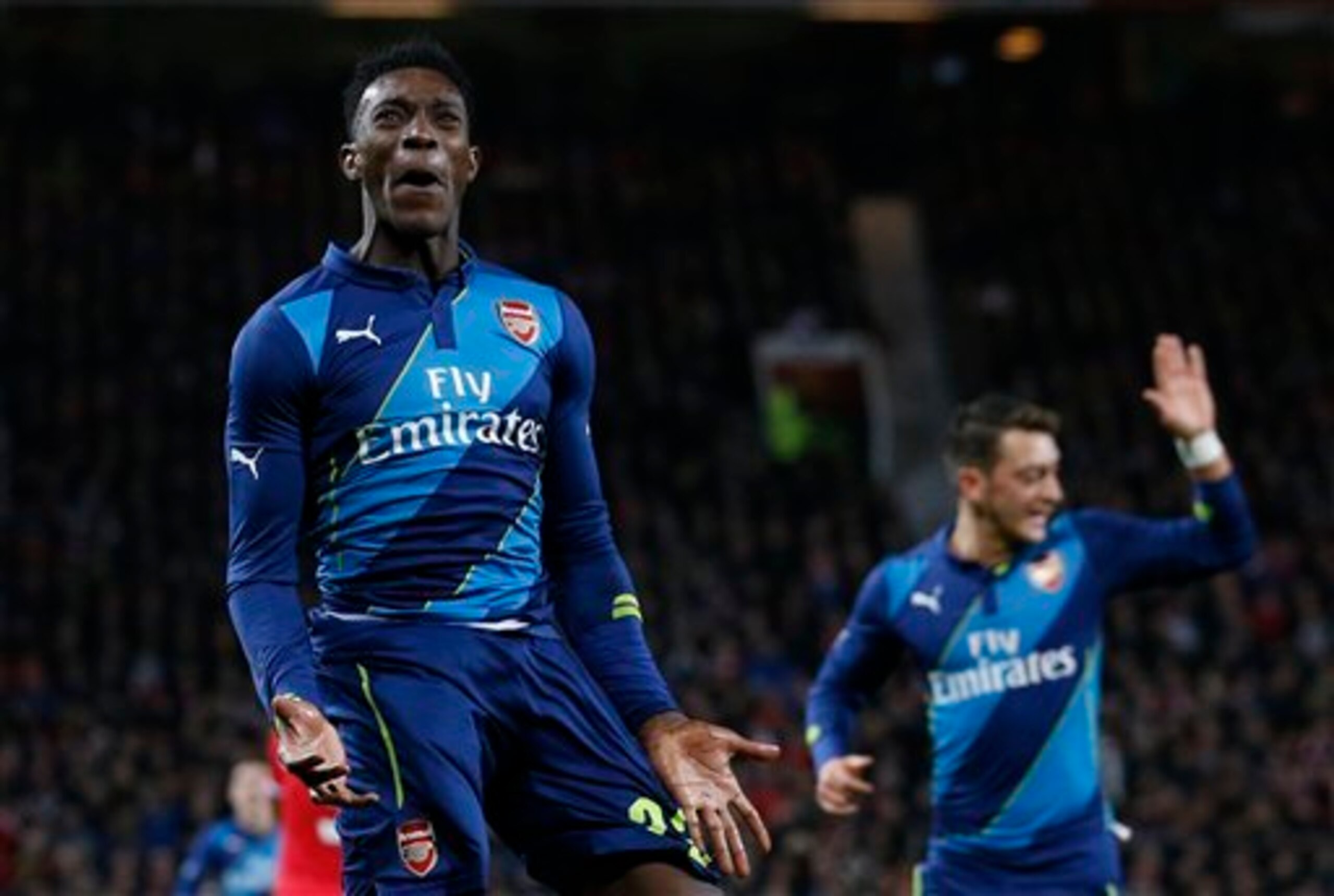 Danny Welbeck celebrates the goal that knocked United out of the FA Cup Danny Welbeck celebrates the goal that knocked United out of the FA Cup