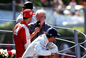 'Star Wars' creator George Lucas is a well-known F1 fan and he conducted the podium interviews at the 2015 Italian Grand Prix.
