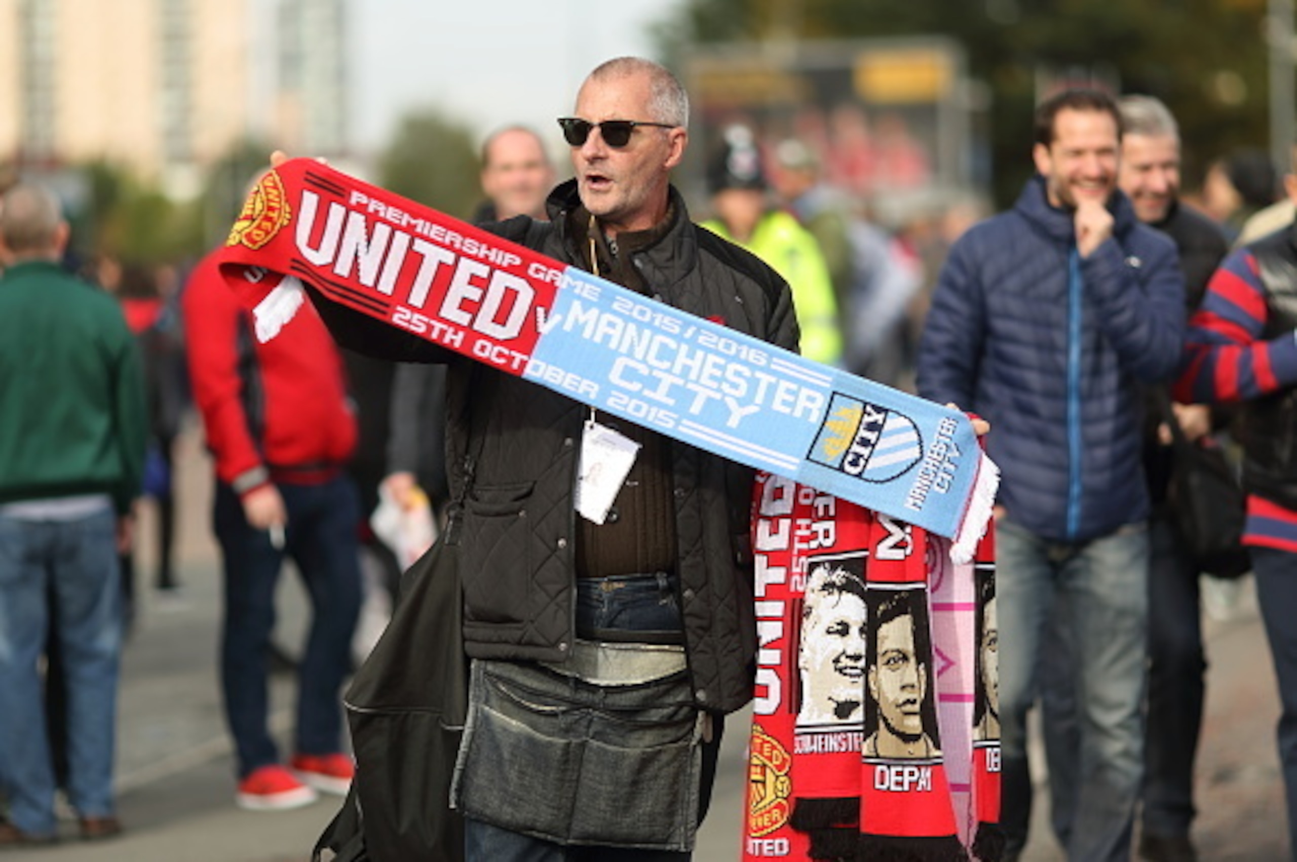 The worst fashion crime in Manchester (the scarves, not the shades).