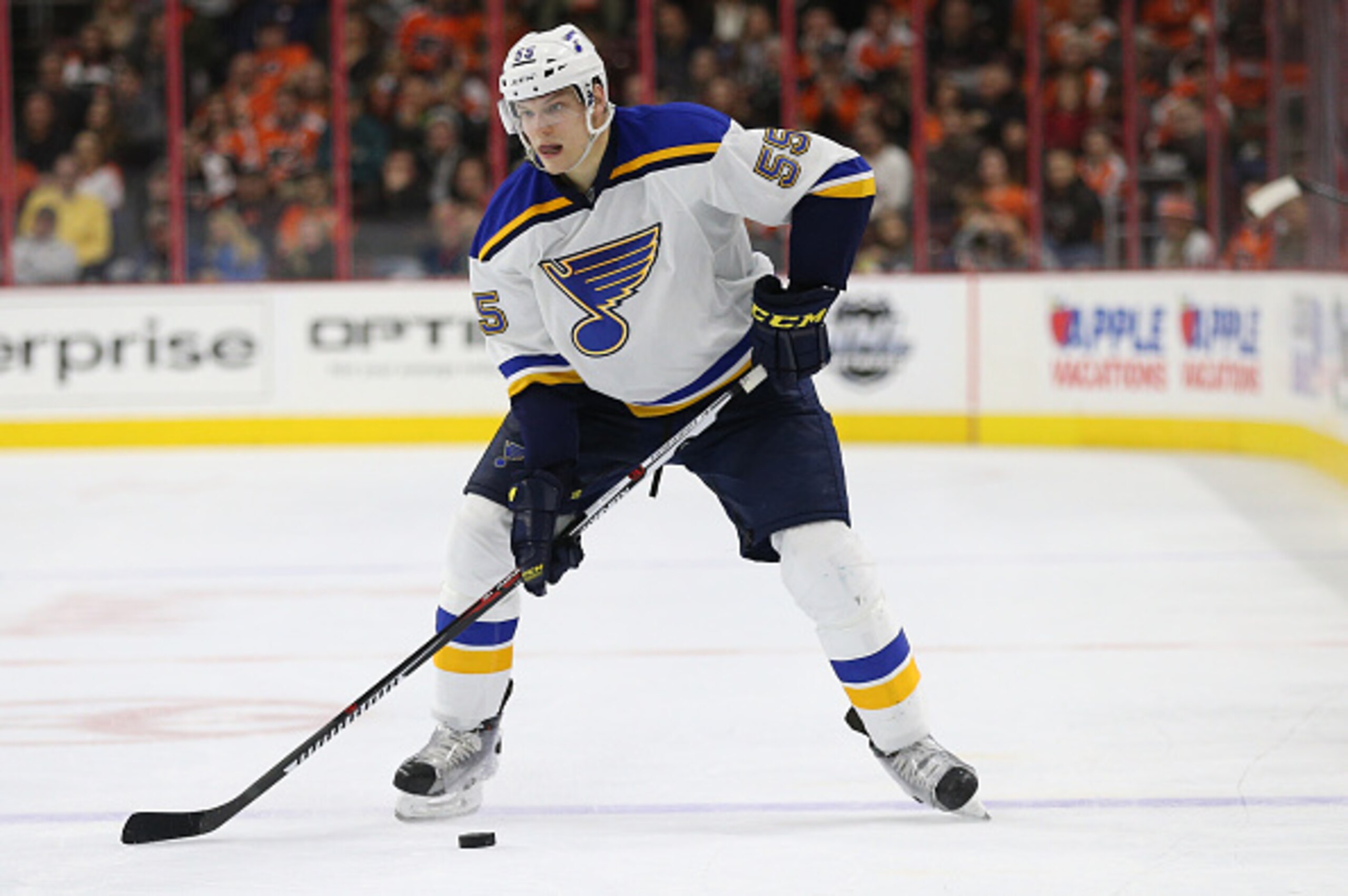 Colton Parayko of the St. Louis Blues is one of this season's top rookie defensemen.