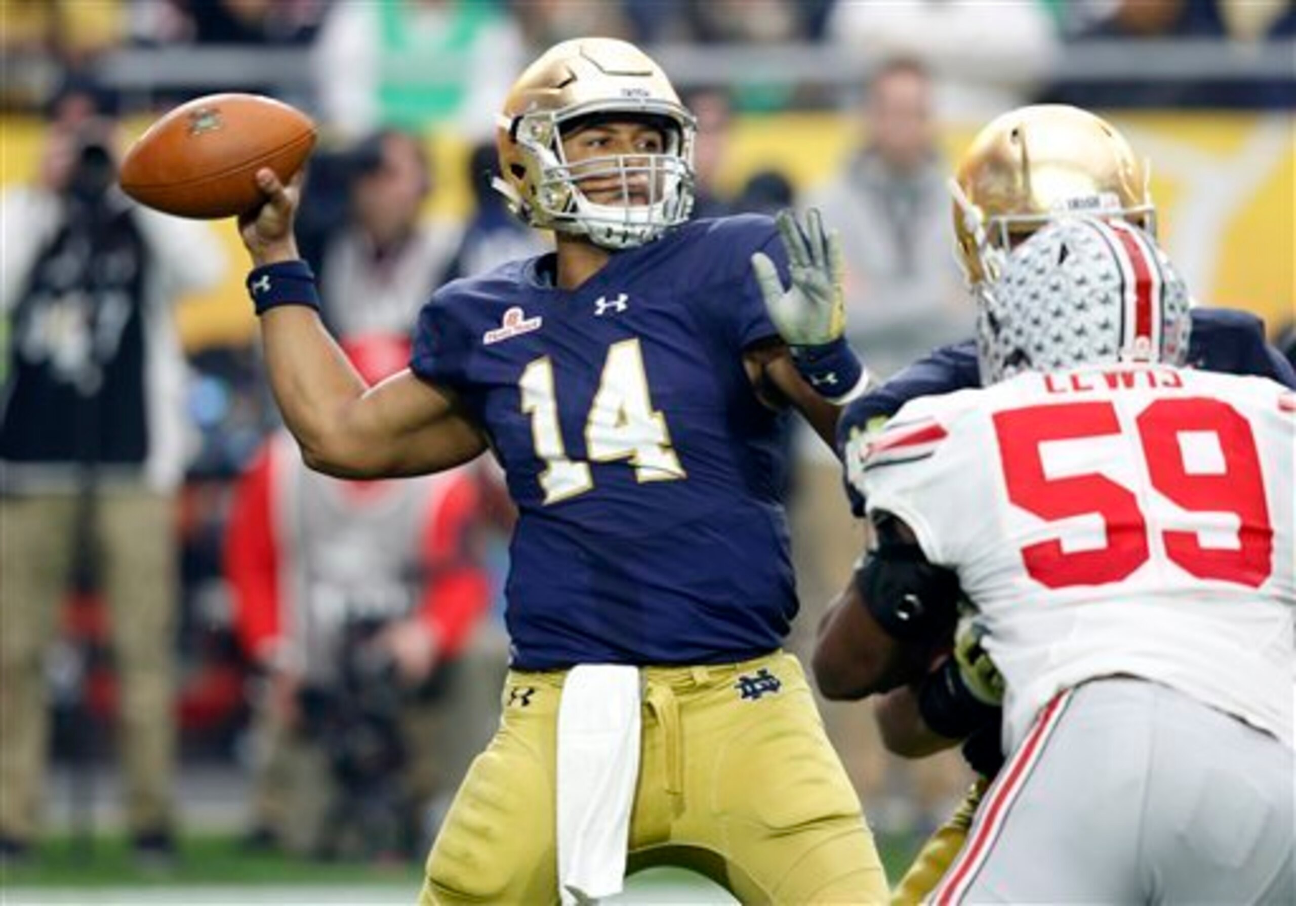 DeShone Kizer will face a challenge to keep his starting job at Notre Dame this fall.