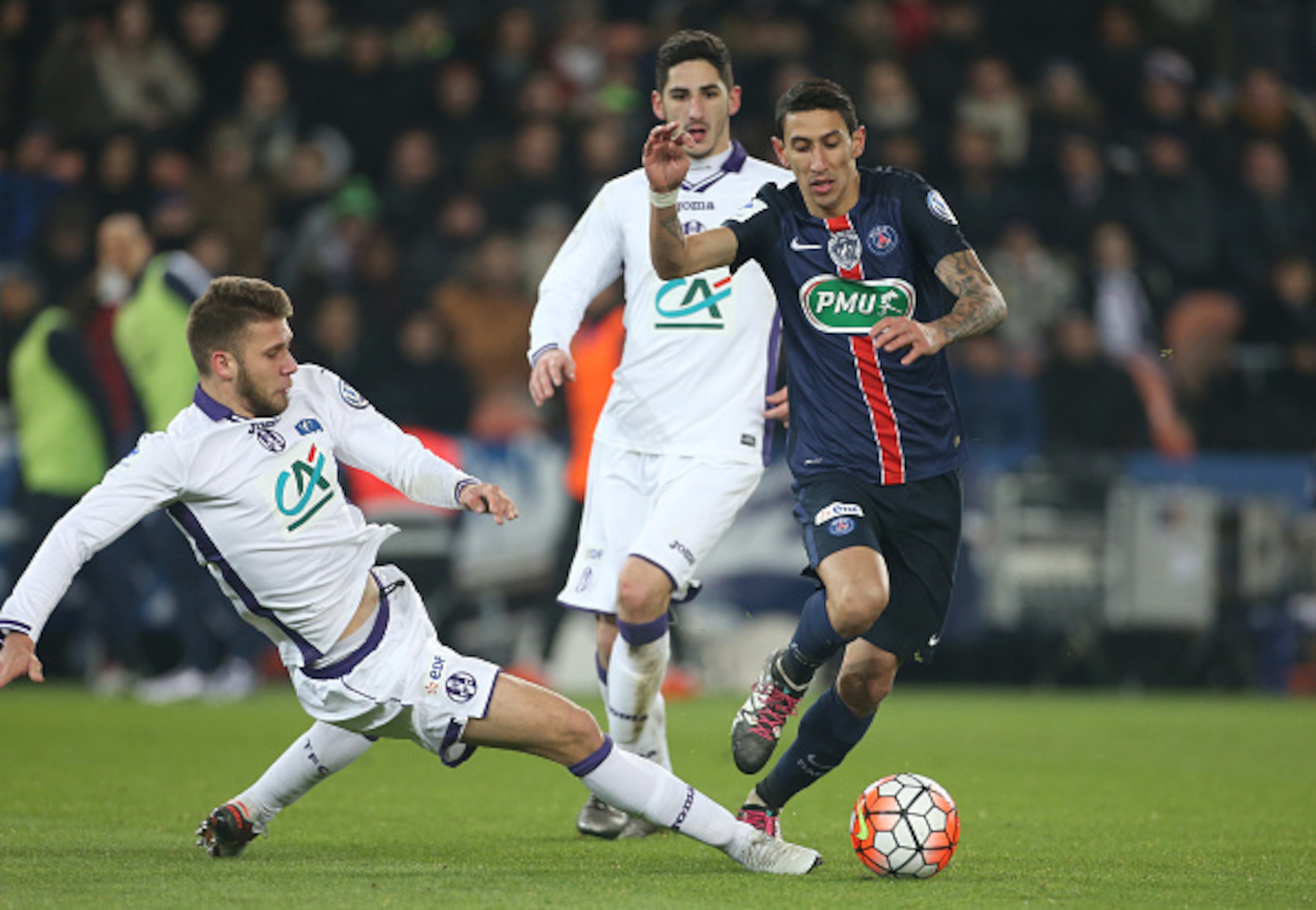 Blin tackles Di Maria.