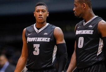 INDIANAPOLIS, IN - DECEMBER 31: Kris Dunn #3 and Ben Bentil #0 of the Providence Friars are seen during the game against the Butler Bulldogs at Hinkle Fieldhouse on December 31, 2015 in Indianapolis, Indiana. (Photo by Michael Hickey/Getty Images)