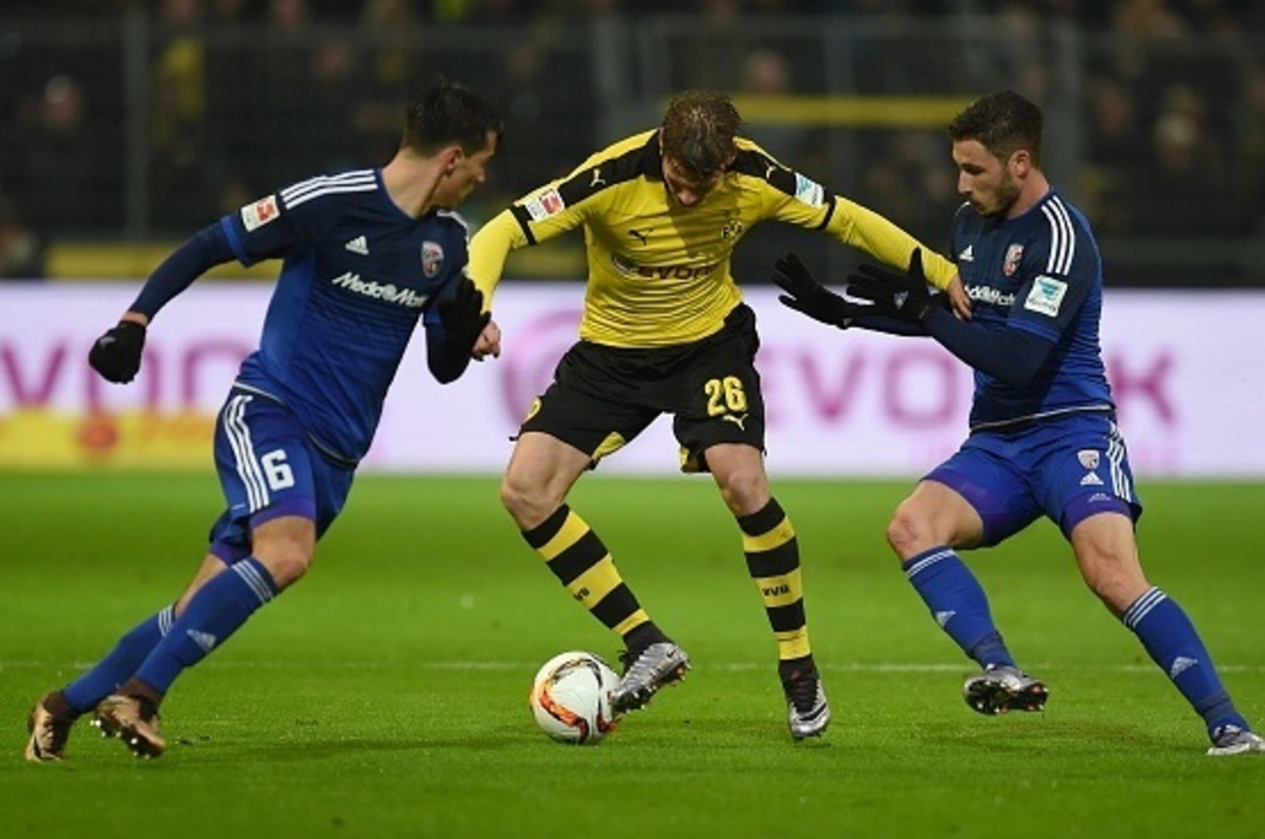 Symbolic: Lukasz Piszczek and his Dortmund side had very little space against aggressive visitors.
