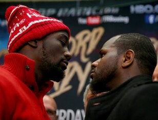 Terence Crawford (left) defends his world title at Madison Square Garden.