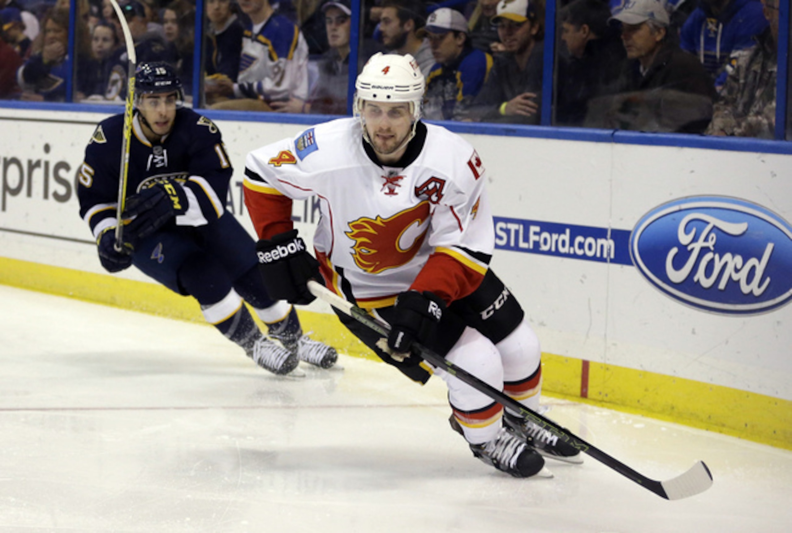 Kris Russell is a effective shot-blocking defenseman for the Calgary Flames.