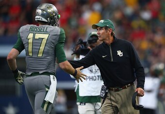 Baylor QB Seth Russell and HC Art Briles