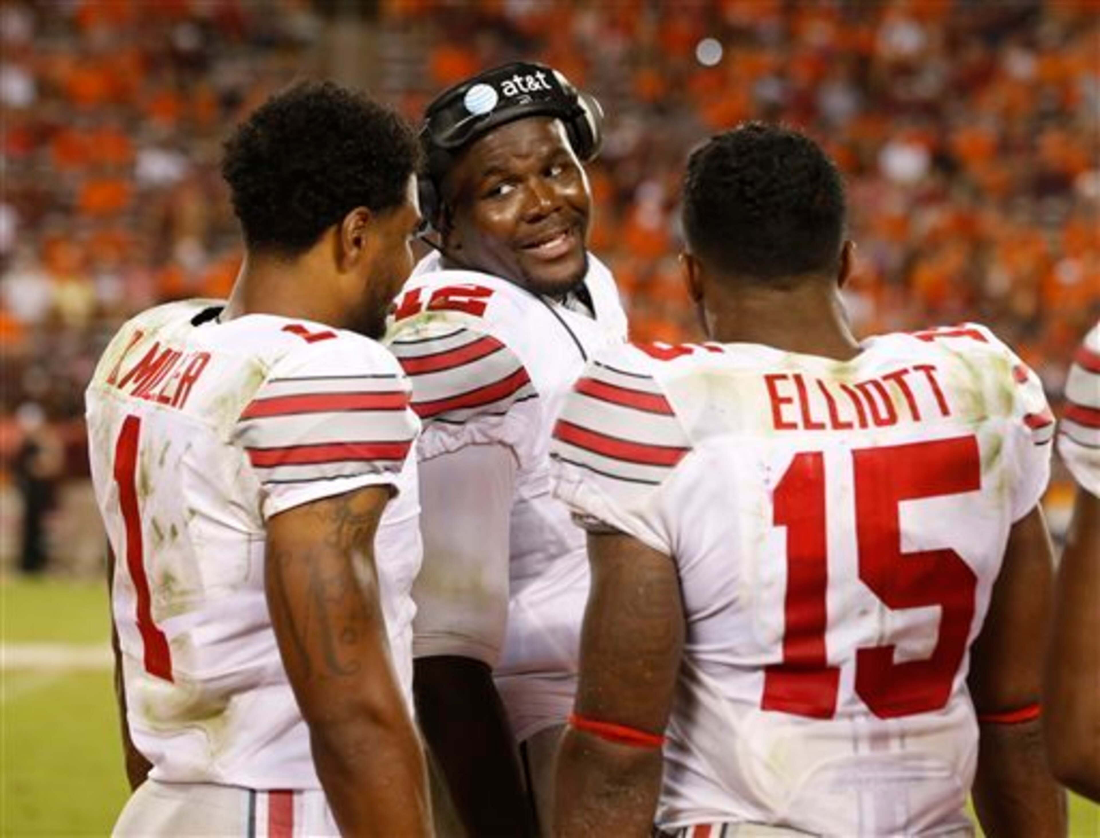 Former Ohio State WR Braxton Miller, QB Cardale Jones and RB Ezekiel Elliott