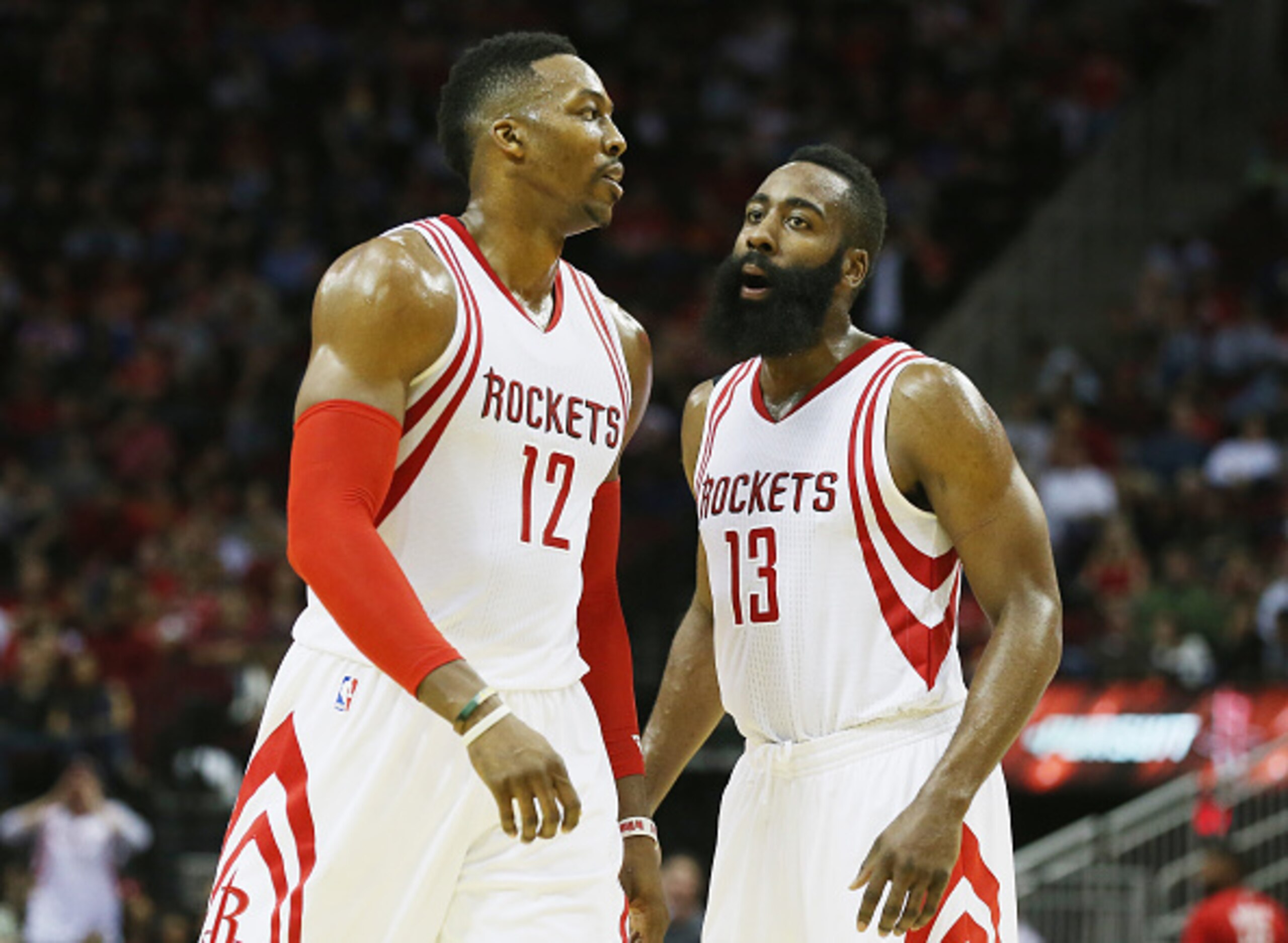 Dwight Howard (No. 12) and James Harden Dwight Howard (No. 12) and James Harden