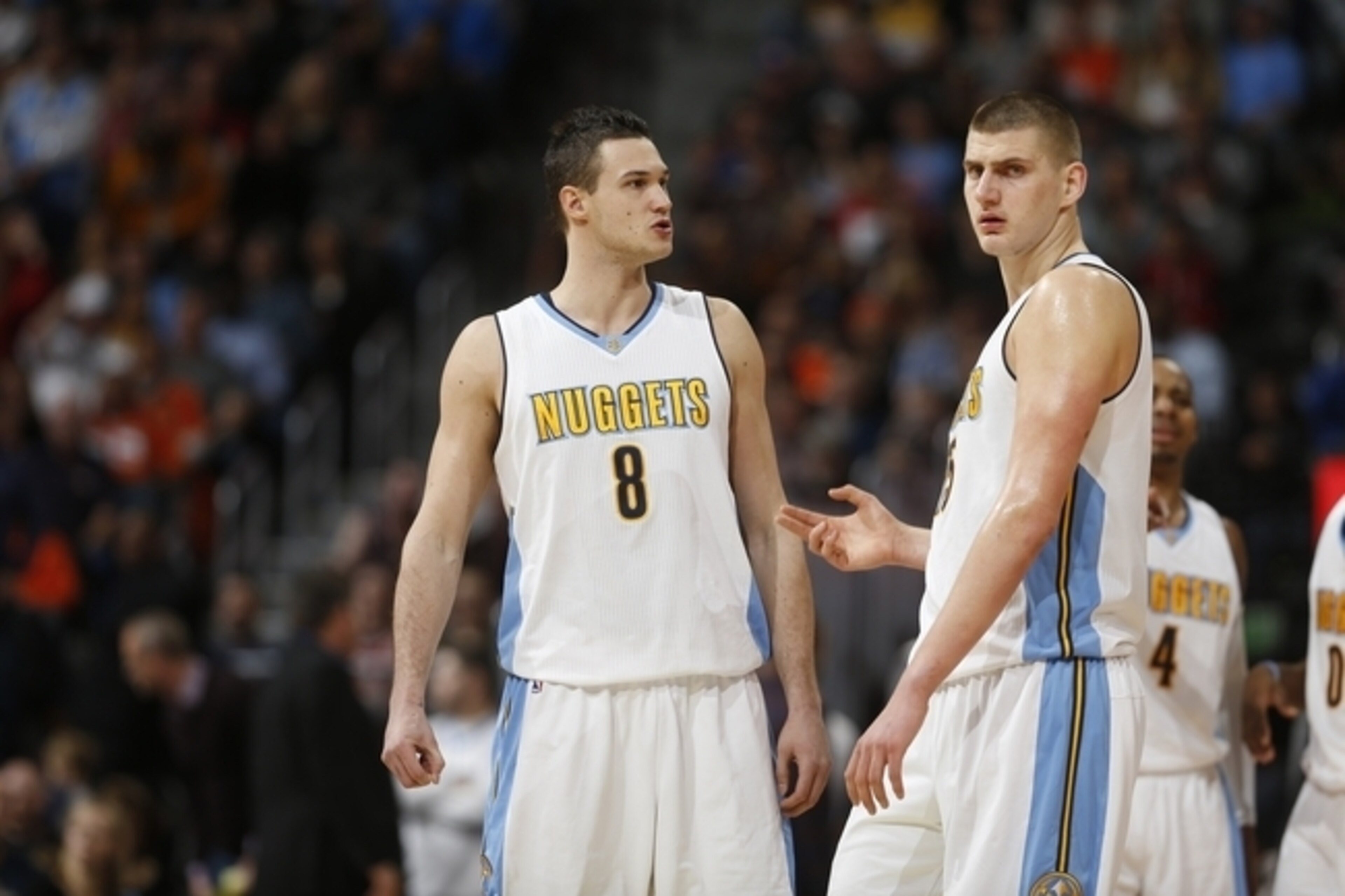 Danilo Gallinari (No. 8) and Nikola Jokic