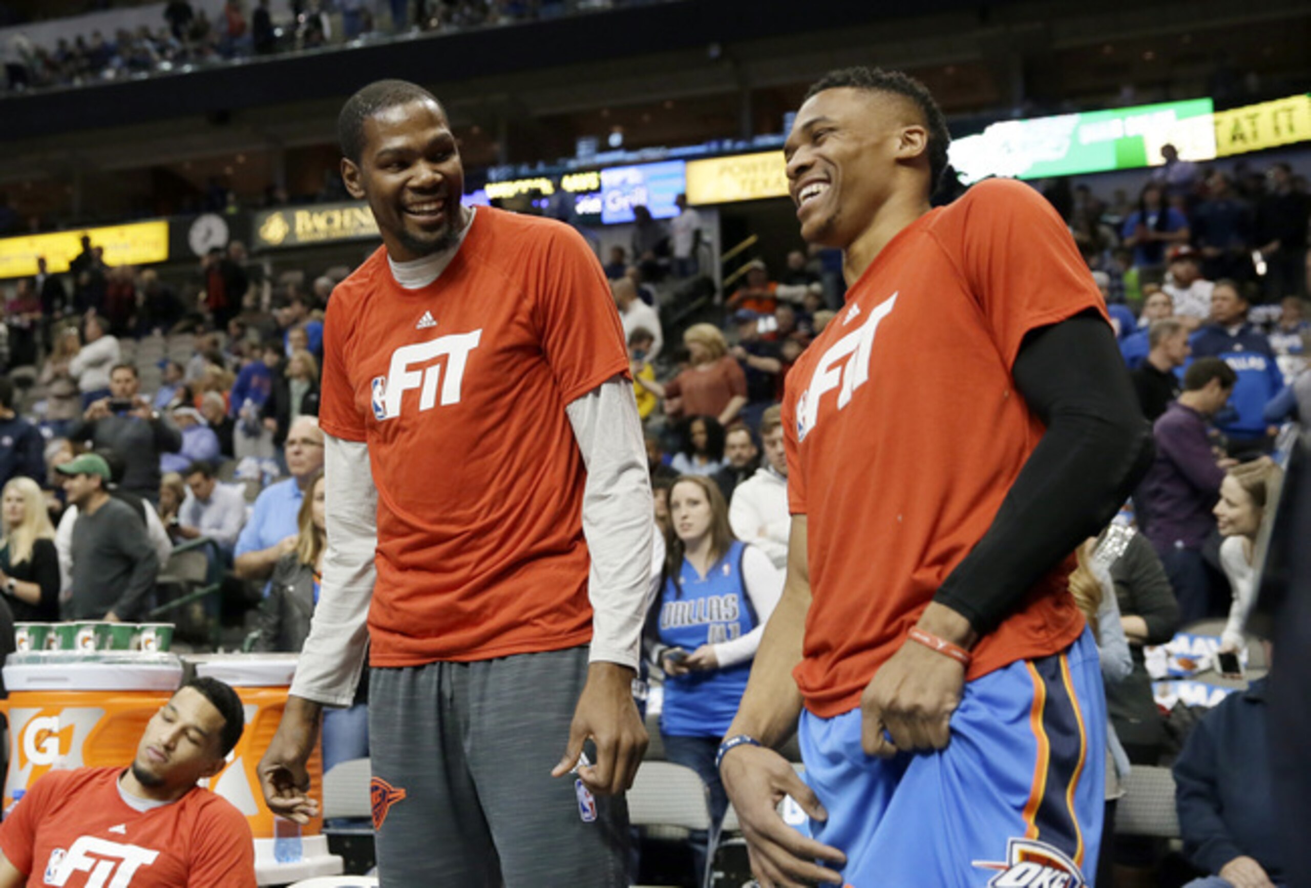 Kevin Durant (left) and Russell Westbrook Kevin Durant (left) and Russell Westbrook