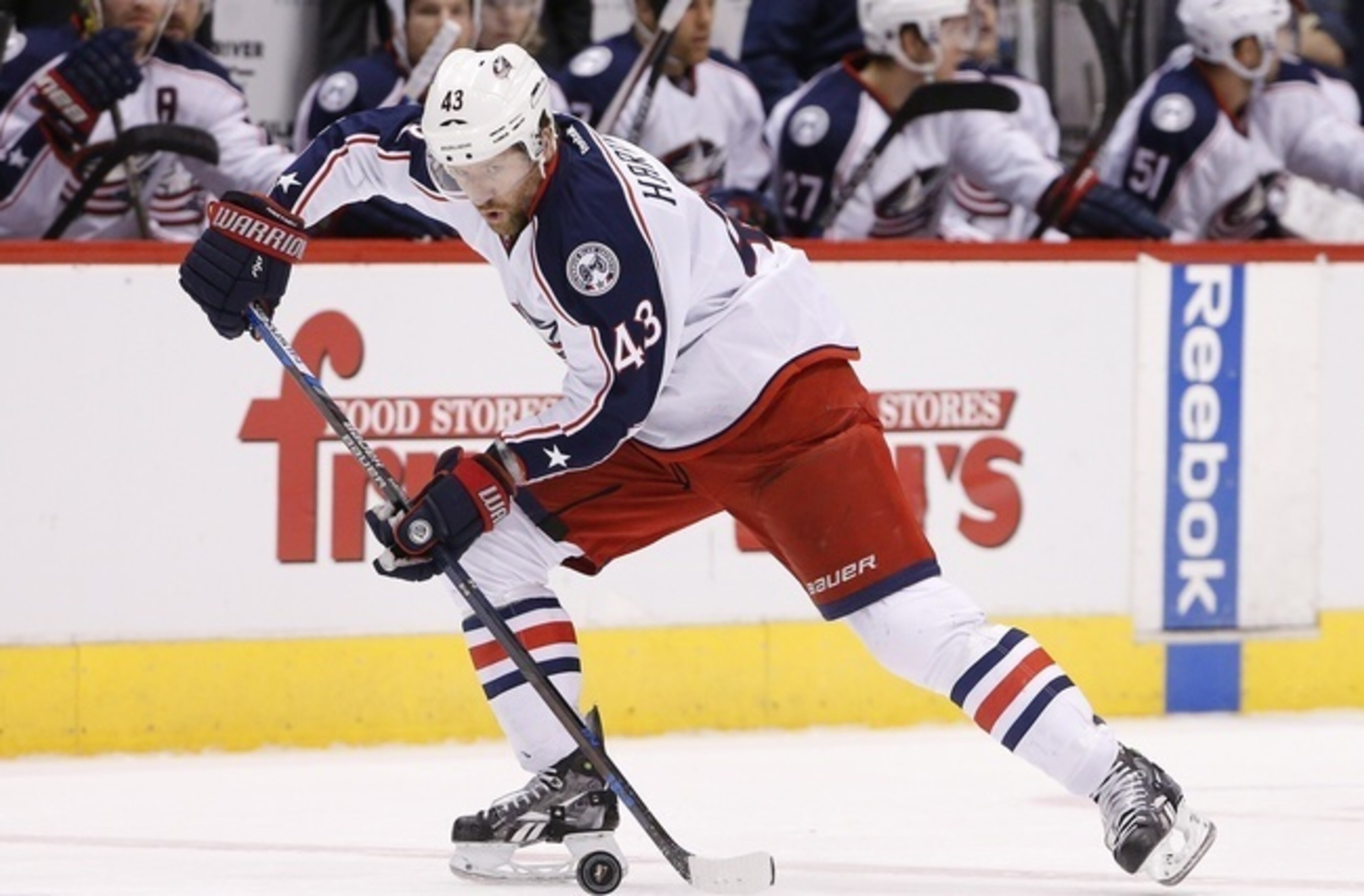 Columbus Blue Jackets left wing Scott Hartnell could provide a boost to the Predators offense. Columbus Blue Jackets left wing Scott Hartnell could provide a boost to the Predators offense.