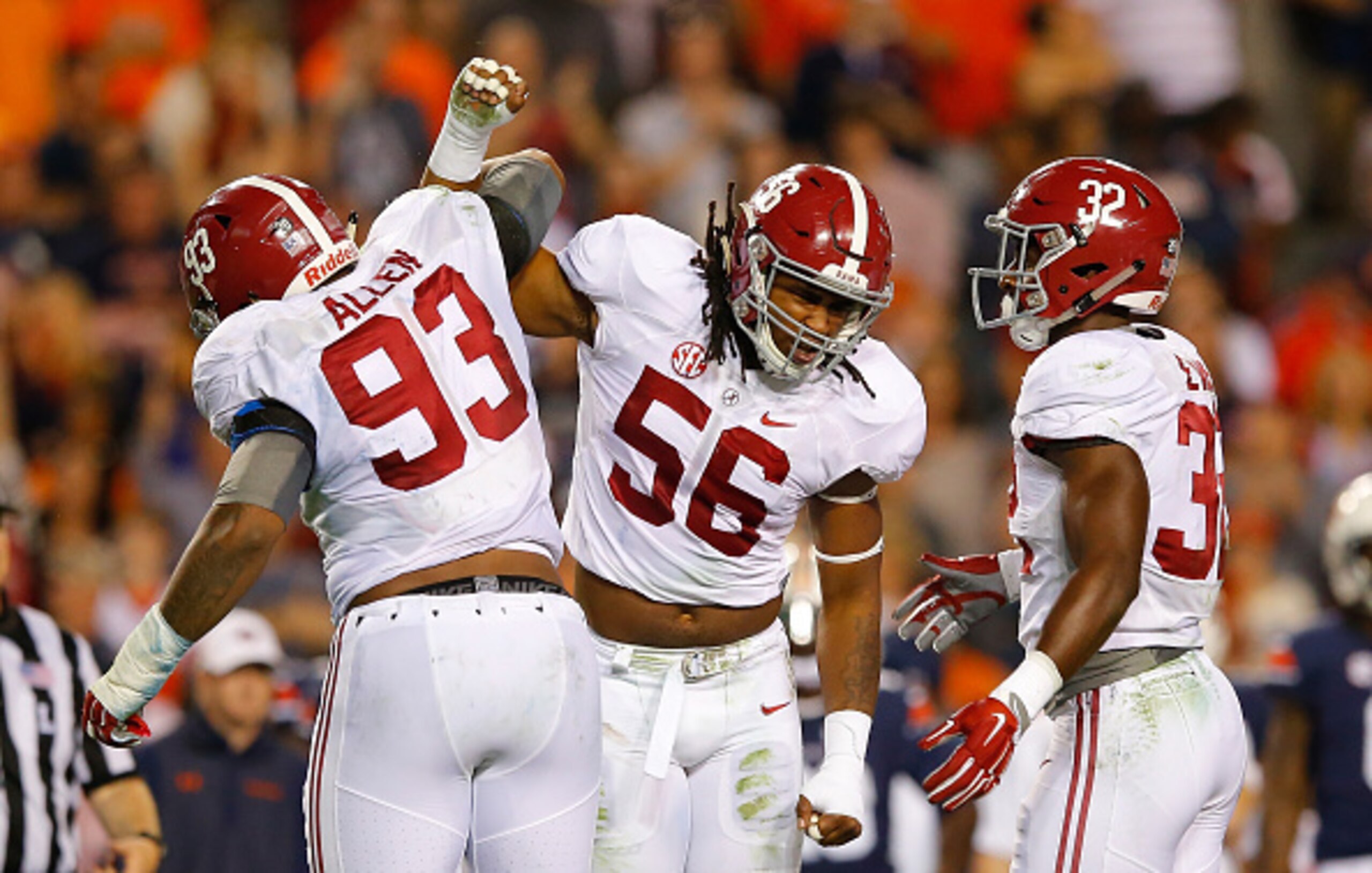 Alabama DE Jonathan Allen, LB Tim Williams and LB Rashaan Evans Alabama DE Jonathan Allen, LB Tim Williams and LB Rashaan Evans
