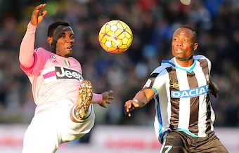 Asamoah takes on his former club in Juve's 4-0 January win at the Dacia Arena.