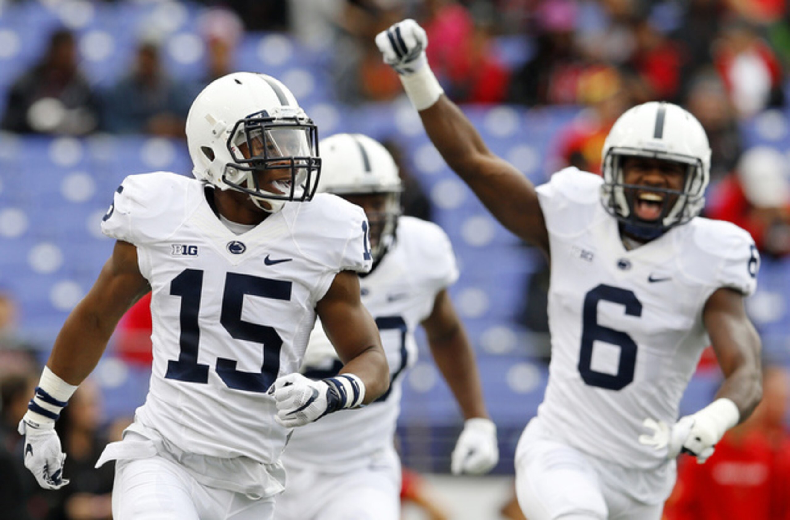 Penn State defensive backs Grant Haley (15) and Malik Golden (6) Penn State defensive backs Grant Haley (15) and Malik Golden (6)