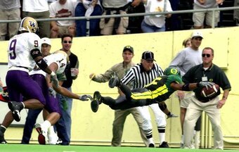 Former Oregon RB Allen Amundson (right)