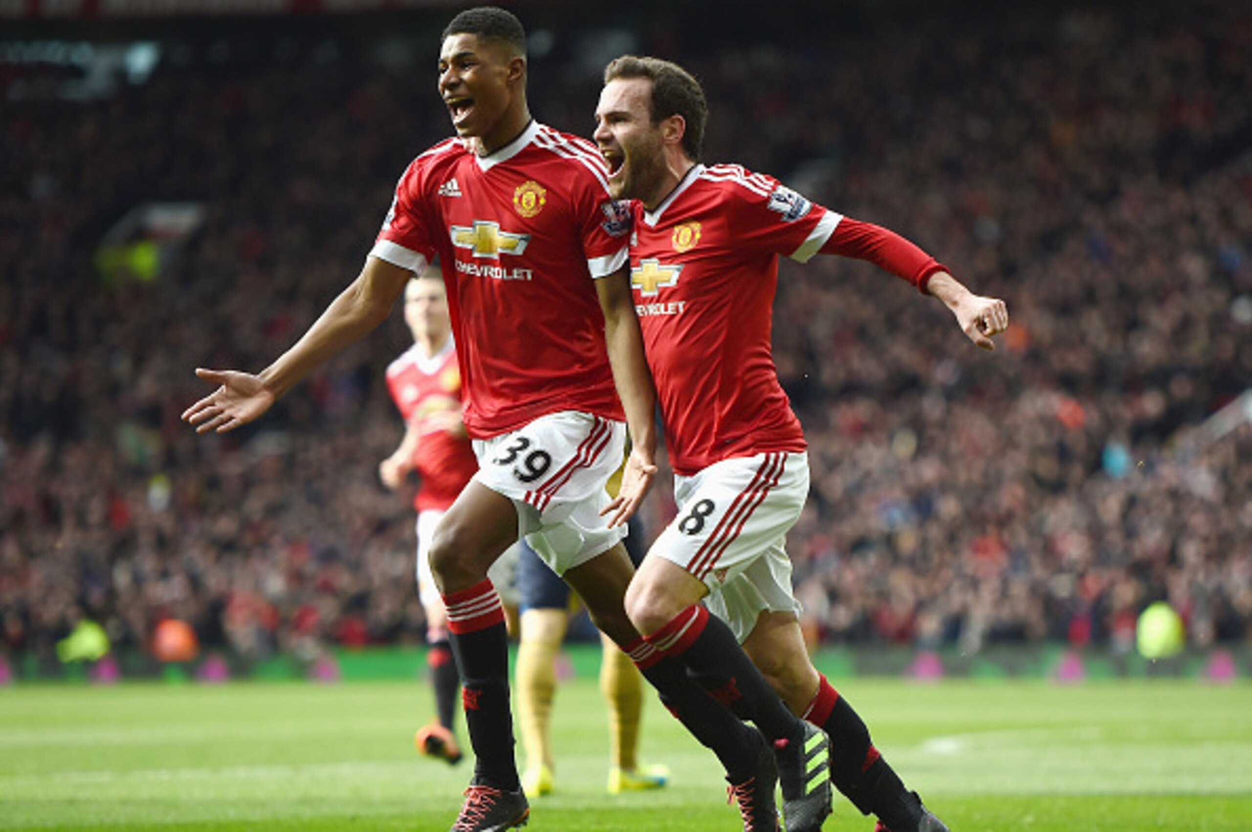 Marcus Rashford and Juan Mata have reasons to celebrate. Marcus Rashford and Juan Mata have reasons to celebrate.