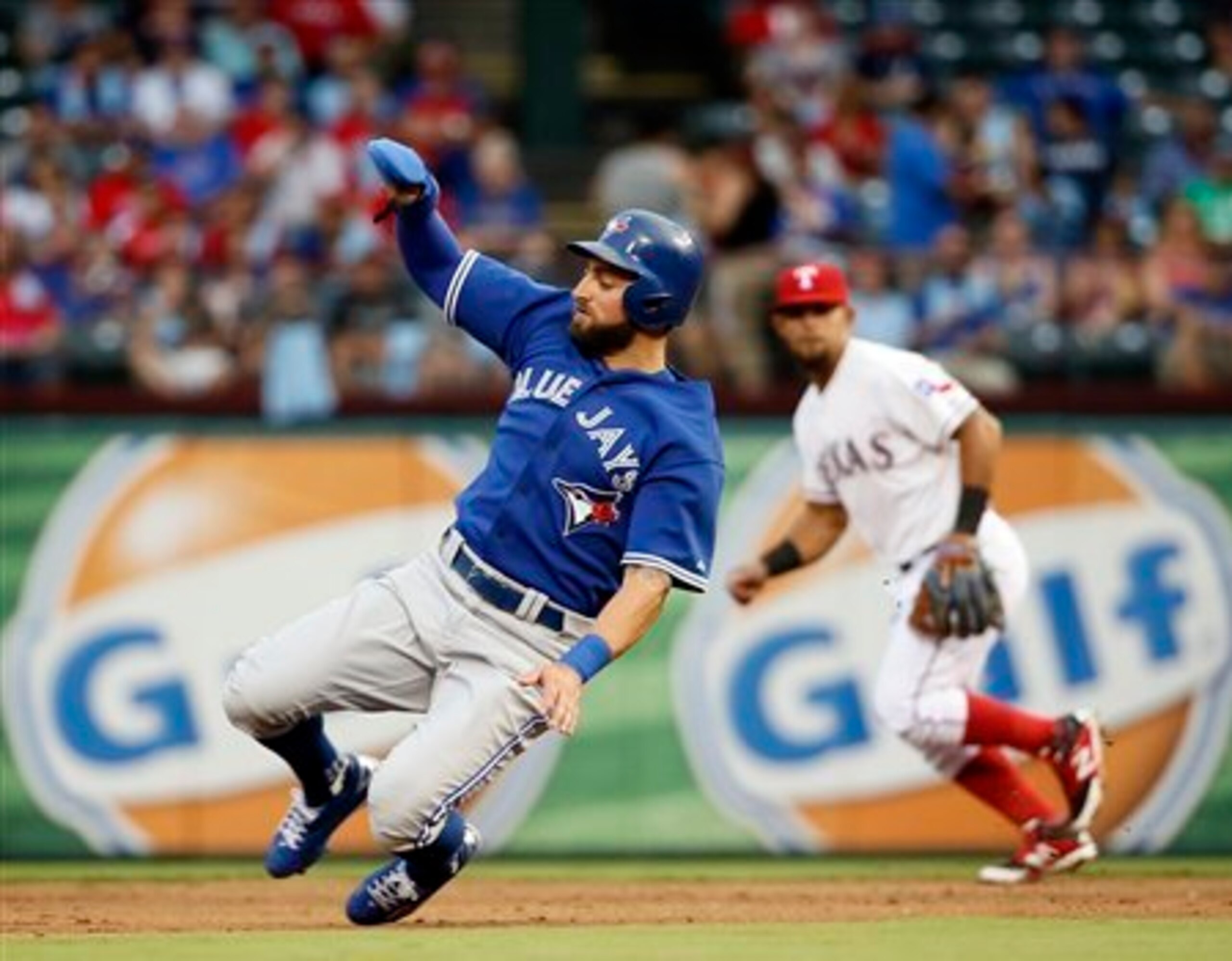 With his blazing speed, Kevin Pillar causes a ruckus on the bases.