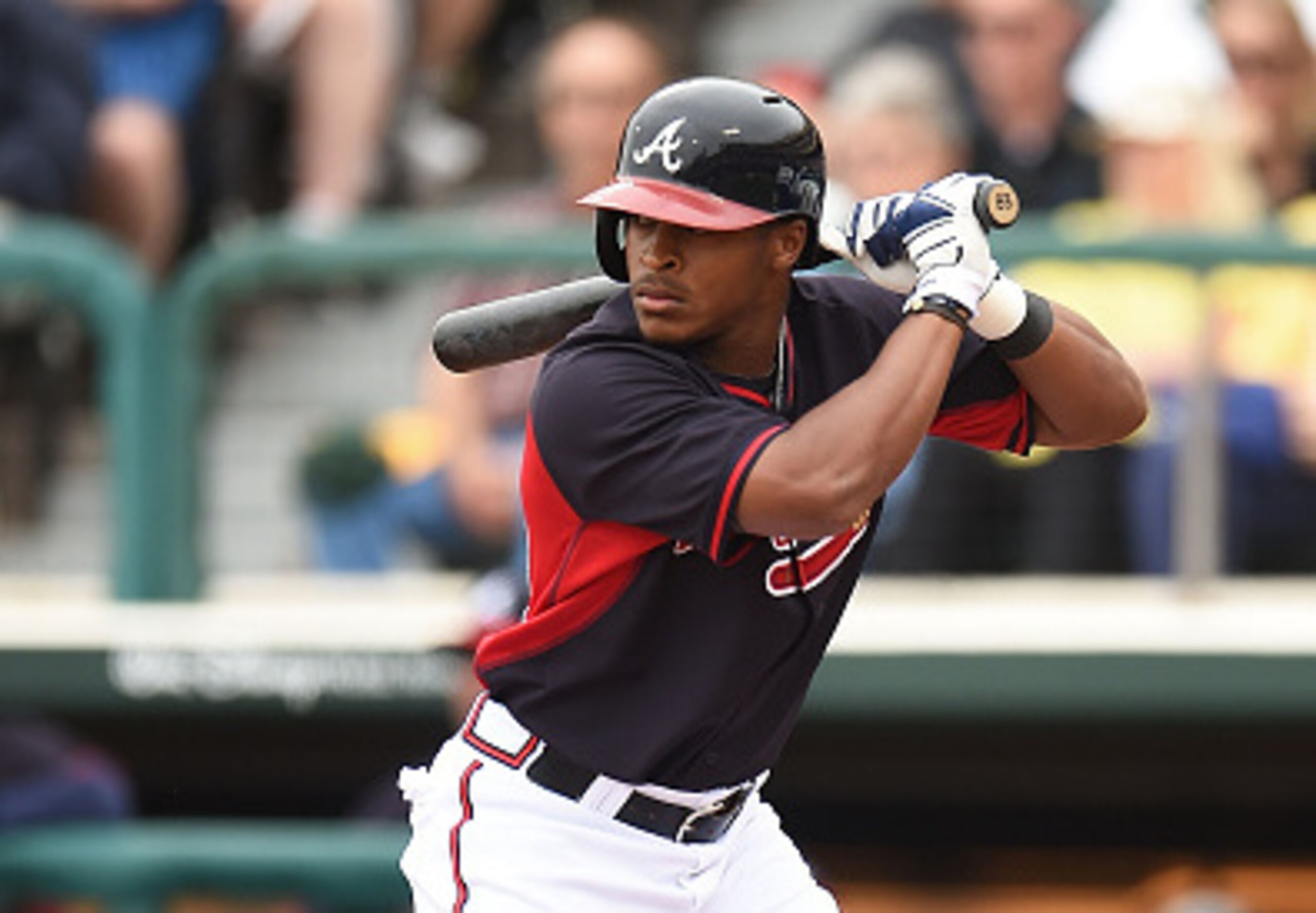 LAKE BUENA VISTA, FL - MARCH 06: Mallex Smith #83 of the Atlanta Braves anticipates a pitch during a spring training game at Champion Stadium on March 6, 2015 in Lake Buena Vista, Florida. (Photo by Stacy Revere/Getty Images) LAKE BUENA VISTA, FL - MARCH 06: Mallex Smith #83 of the Atlanta Braves anticipates a pitch during a spring training game at Champion Stadium on March 6, 2015 in Lake Buena Vista, Florida. (Photo by Stacy Revere/Getty Images)