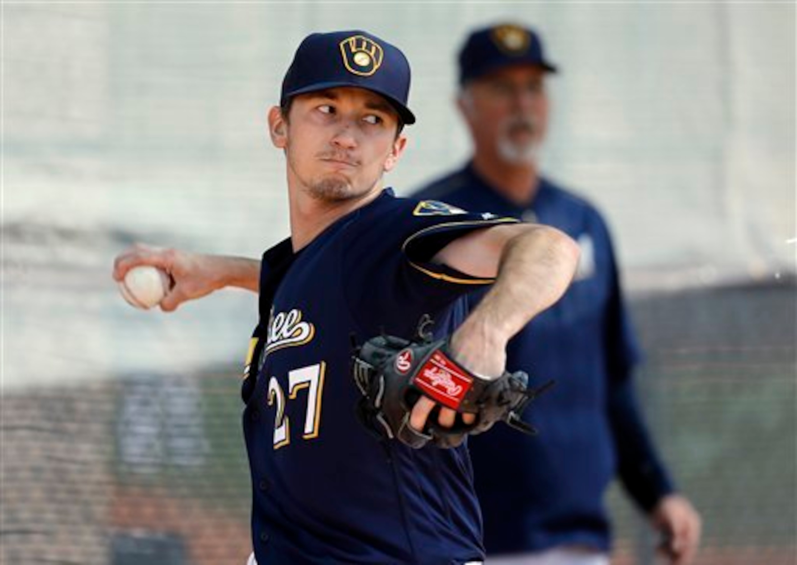 Chase Anderson is the favorite to grab the No. 5 starter job, but Zach Davies (pictured) is in the running after an impressive debut for the Brewers last season. Chase Anderson is the favorite to grab the No. 5 starter job, but Zach Davies (pictured) is in the running after an impressive debut for the Brewers last season.