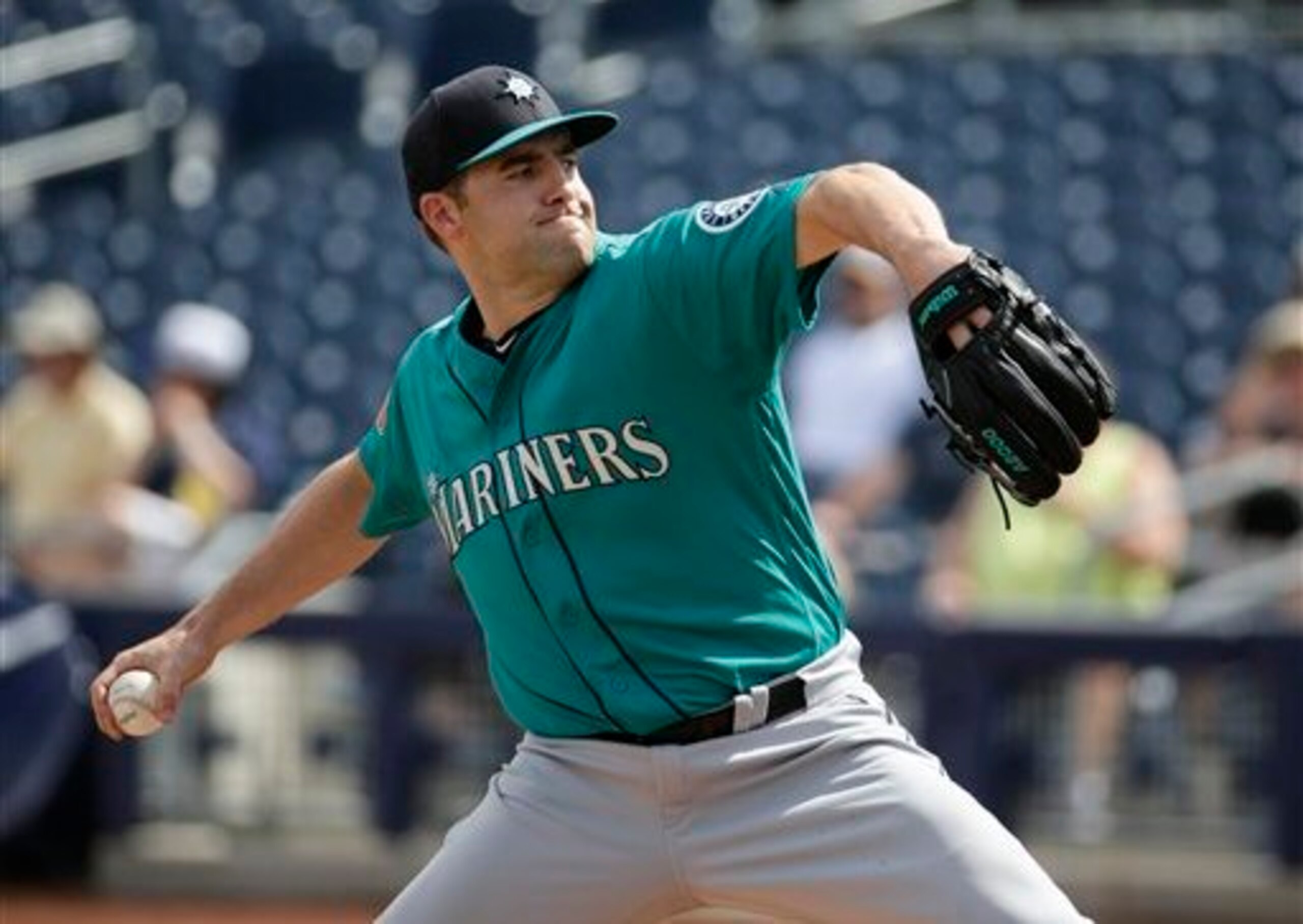 Newcomer Nathan Karns (pictured) is battling with James Paxton for the No. 5 starter job. Newcomer Nathan Karns (pictured) is battling with James Paxton for the No. 5 starter job.