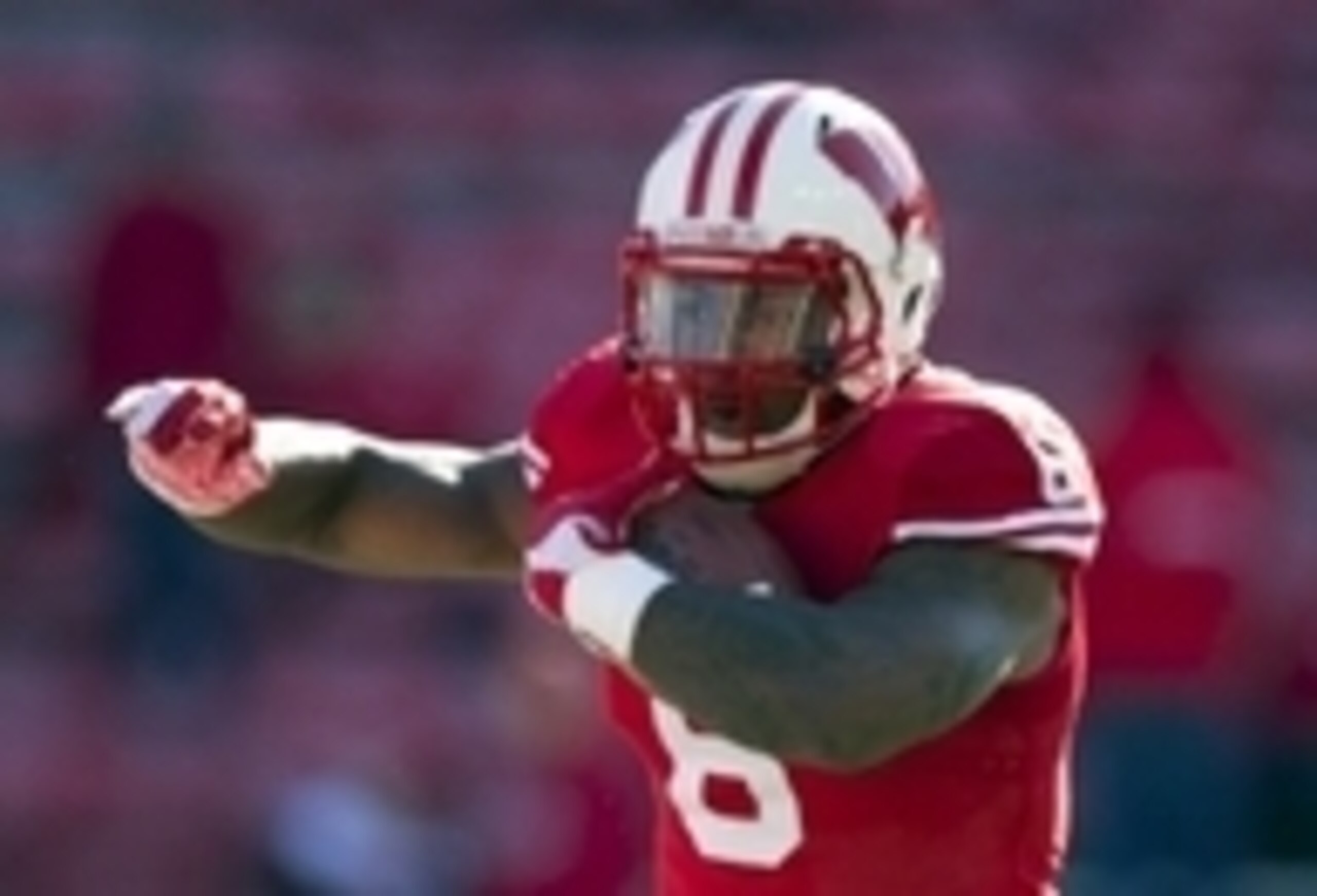 Oct 17, 2015; Madison, WI, USA; Wisconsin Badgers running back Corey Clement (6) carries the football during warmups prior to the game against the Purdue Boilermakers at Camp Randall Stadium. Mandatory Credit: Jeff Hanisch-USA TODAY Sports