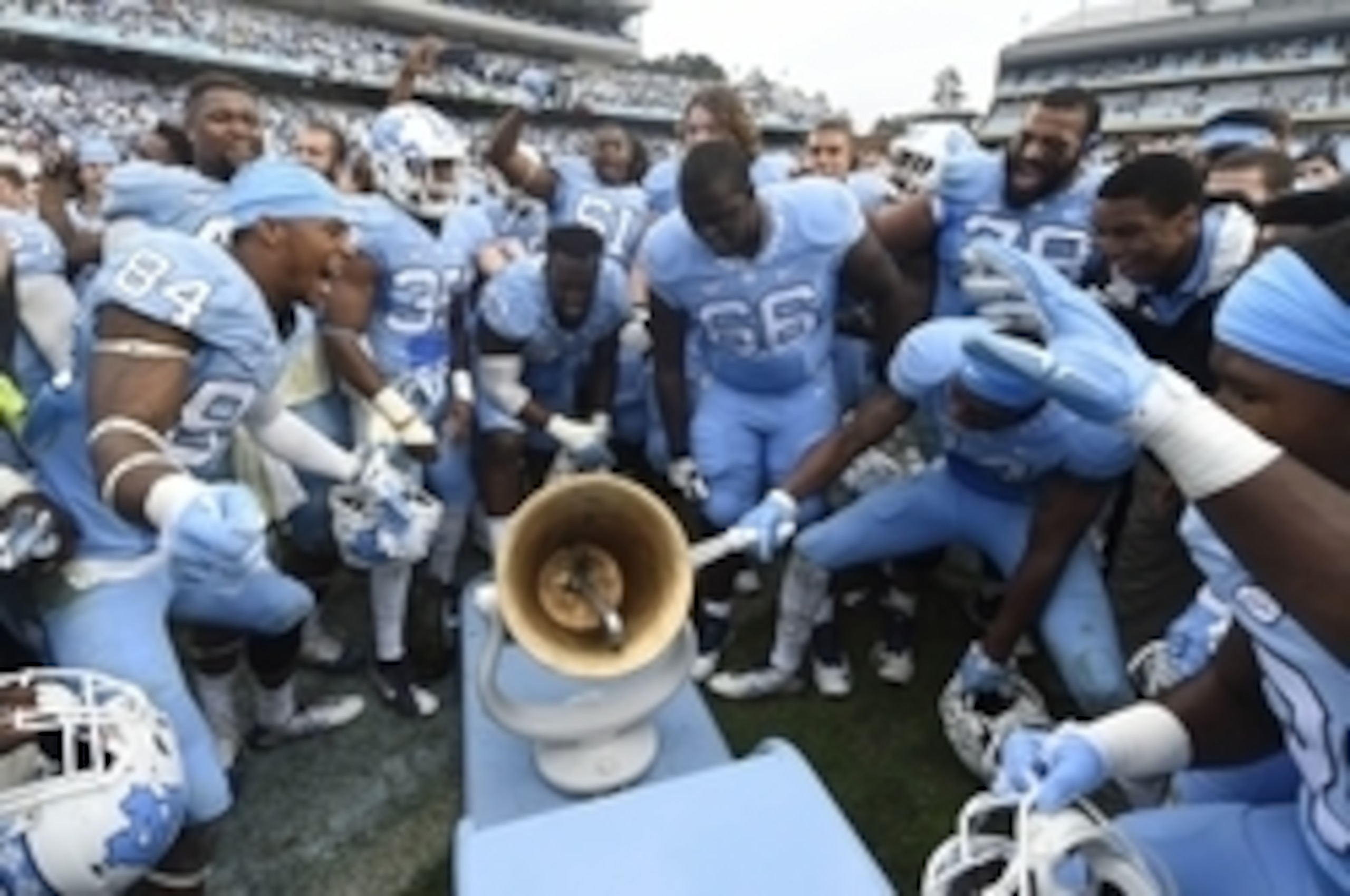 The Victory Bell is a highly prized symbol of the Duke-North Carolina football rivalry.