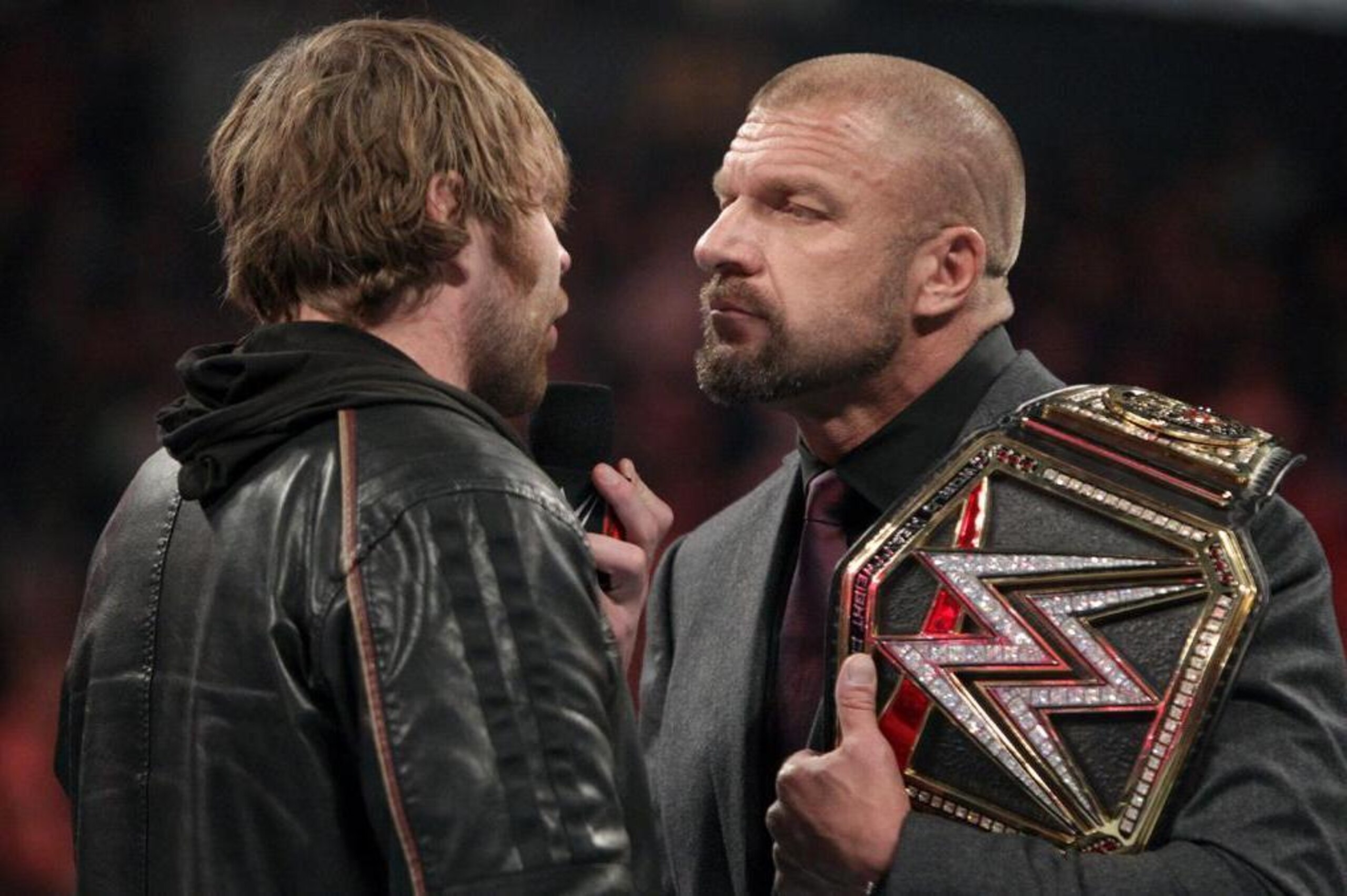 Dean Ambrose and Triple H exchange heated words.