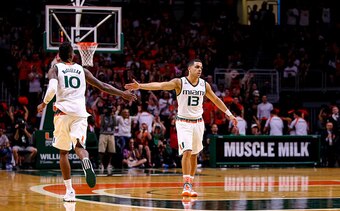 Sheldon McClellan (left) and Angel Rodriguez