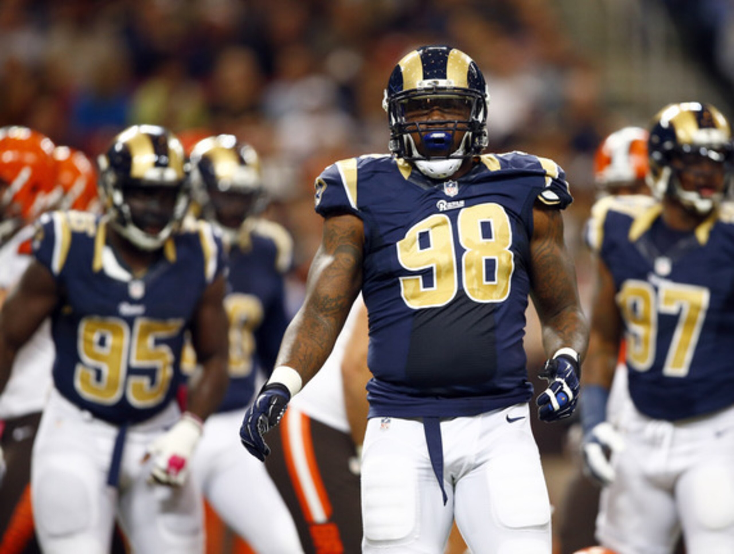 Nick Fairley (center) is a highly talented player who can make a team very happy—if he can find his motivation. Nick Fairley (center) is a highly talented player who can make a team very happy—if he can find his motivation.