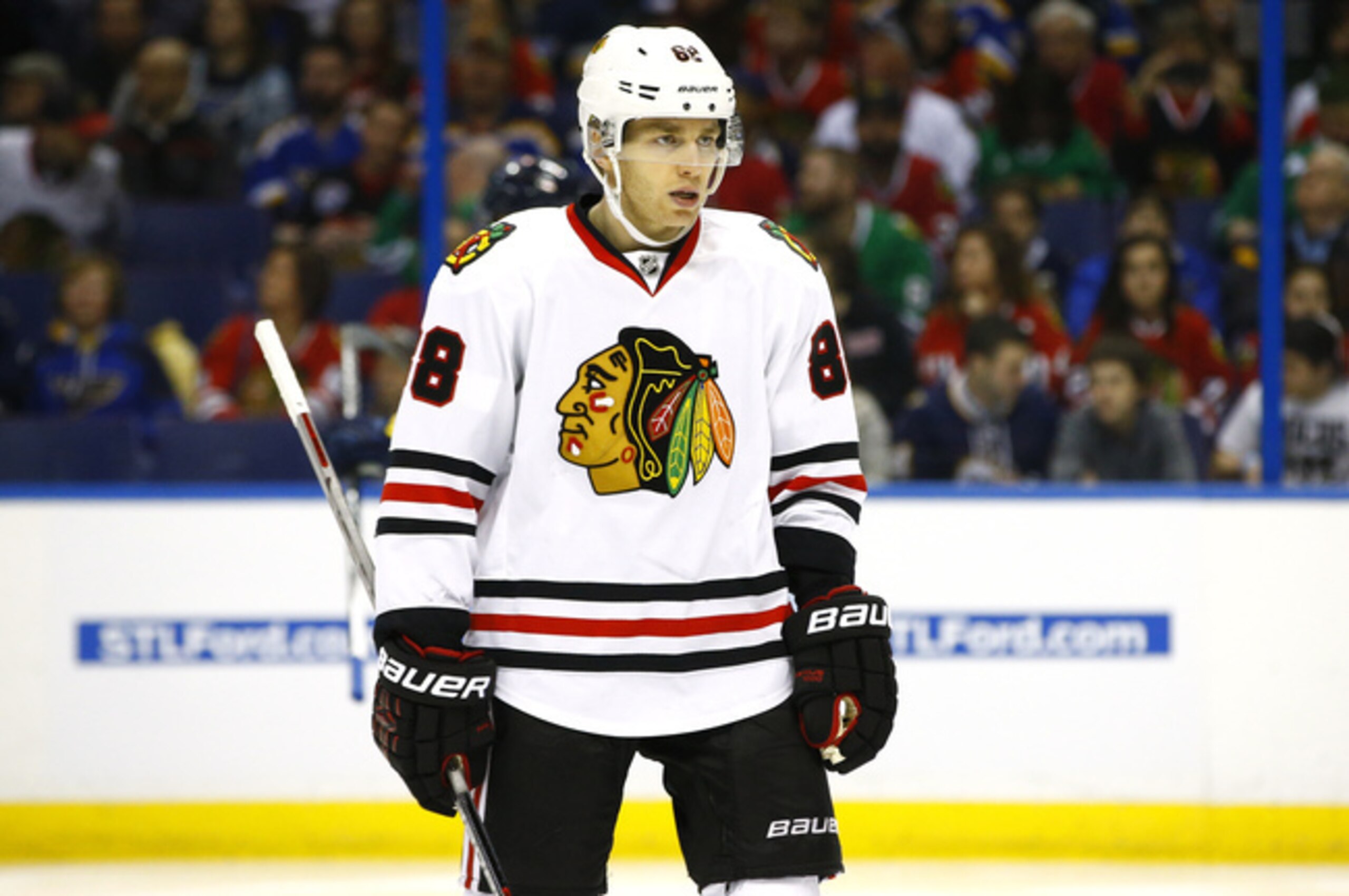 Chicago Blackhawks left wing Patrick Kane is the runaway leader in the NHL scoring race.
