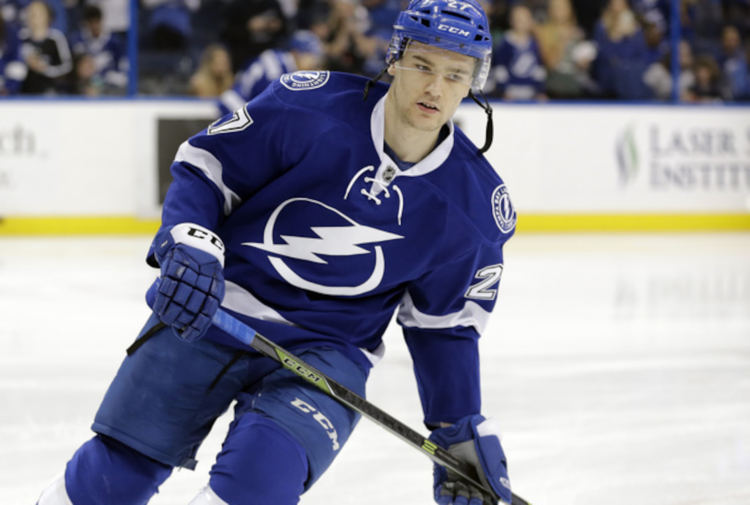Left wing Jonathan Drouin faces an uncertain future with the Tampa Bay Lightning.