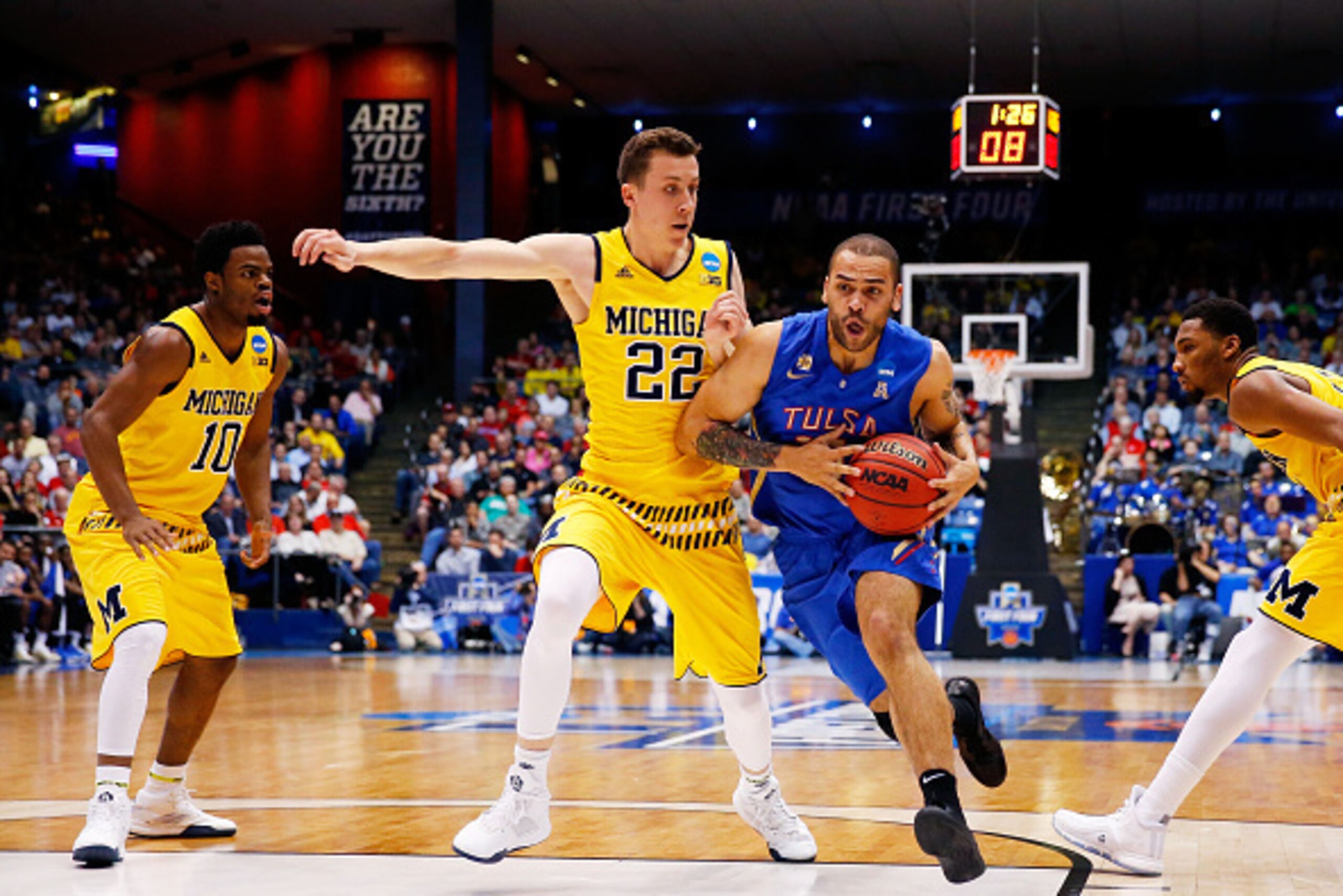 Michigan and Tulsa went at it in the nightcap of Wednesday night's doubleheader in Dayton.