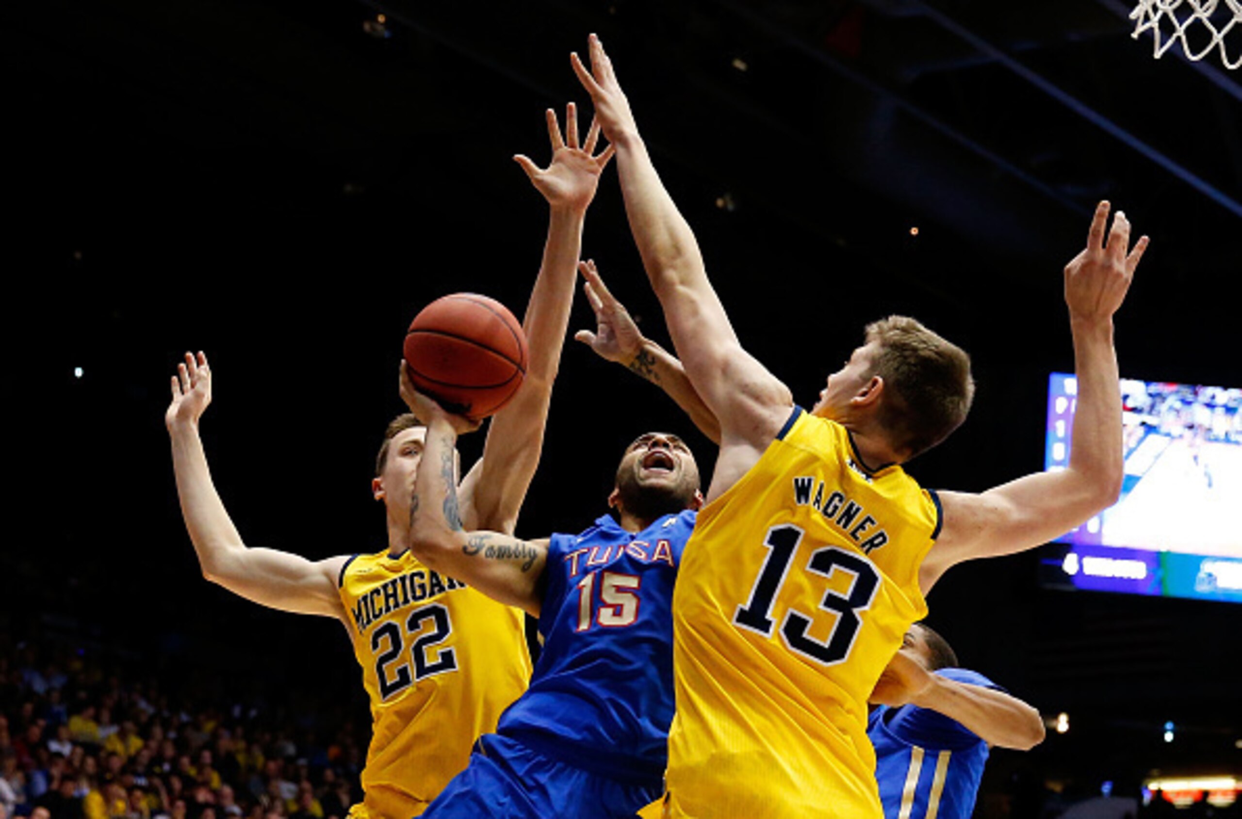When called upon in the first half, Moritz Wagner (13) was up to the task for Michigan.