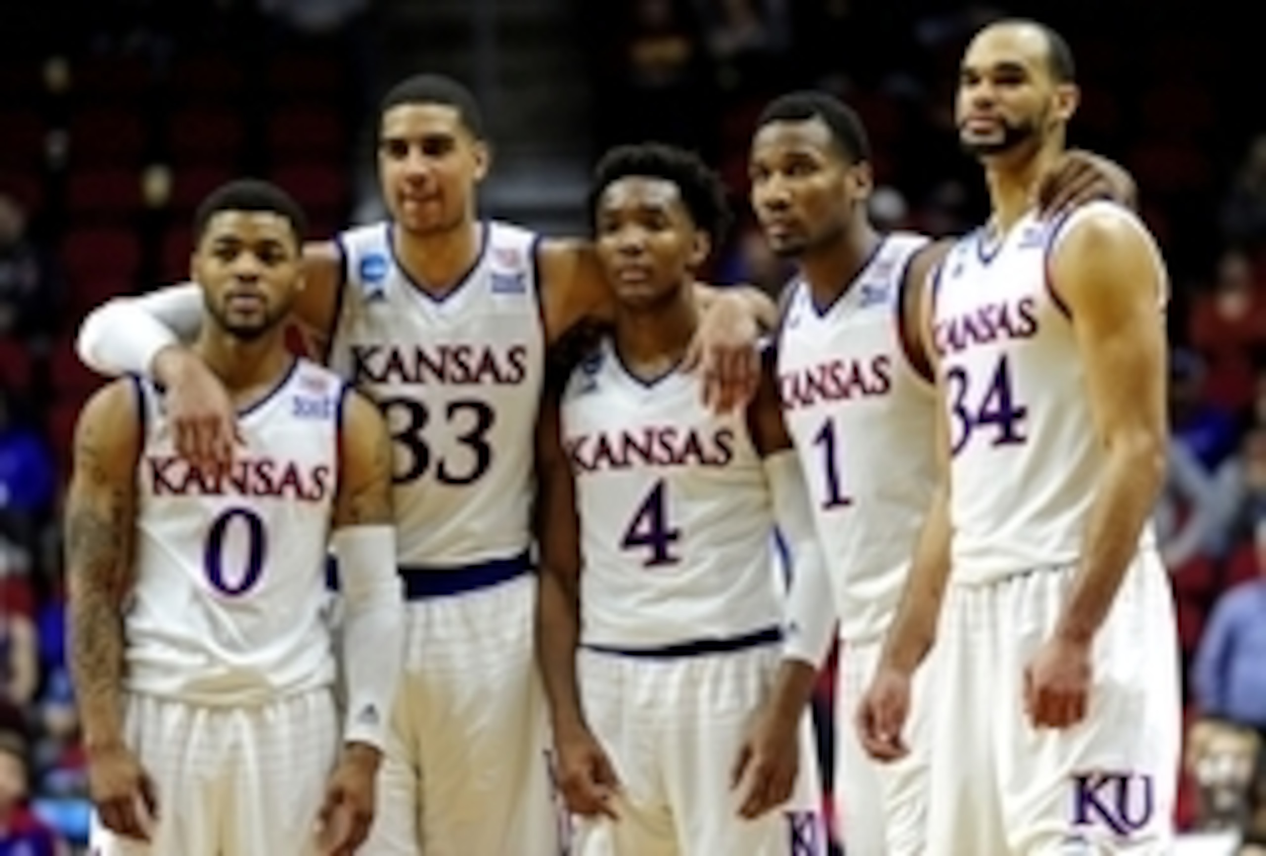 From left to right: Frank Mason III, Landen Lucas, Devonte' Graham, Wayne Selden, Perry Ellis