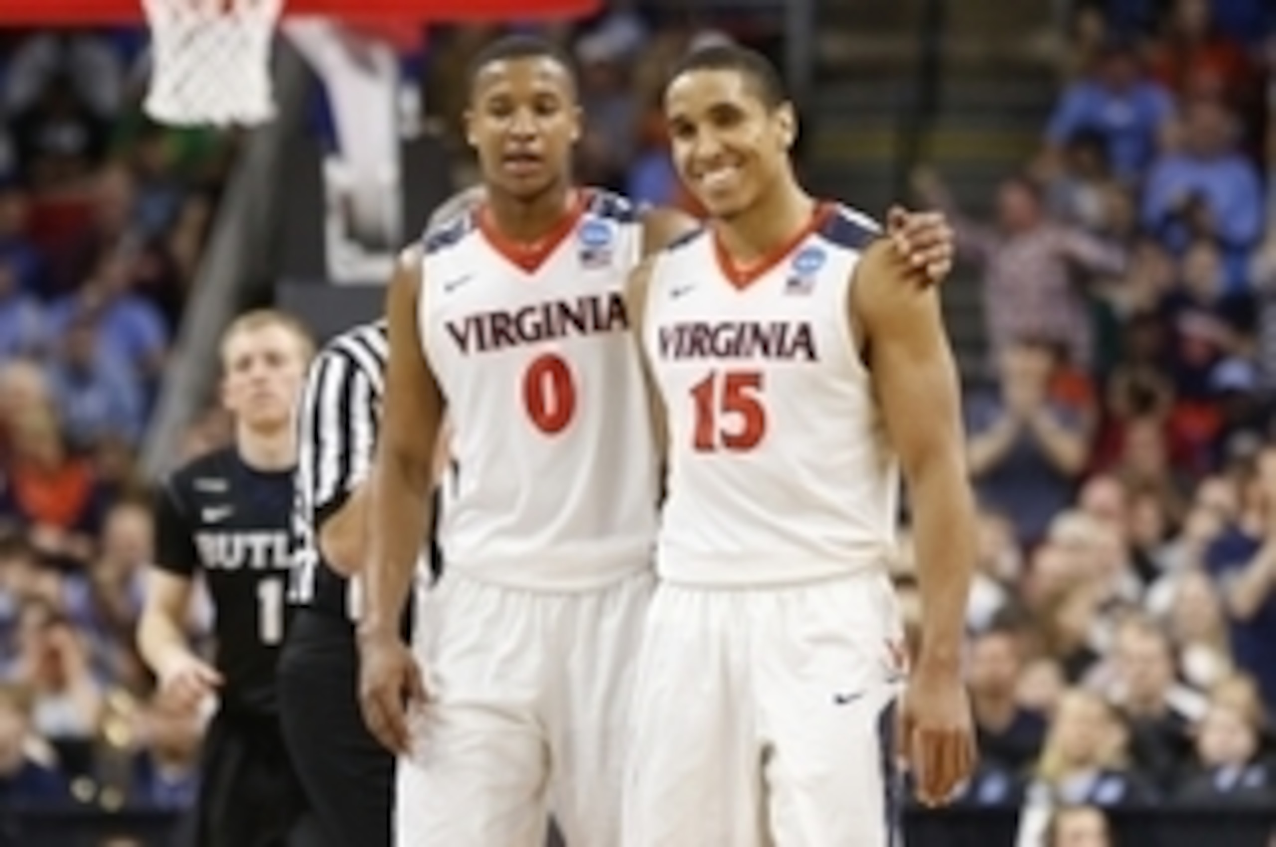 Devon Hall (left) and Malcolm Brogdon