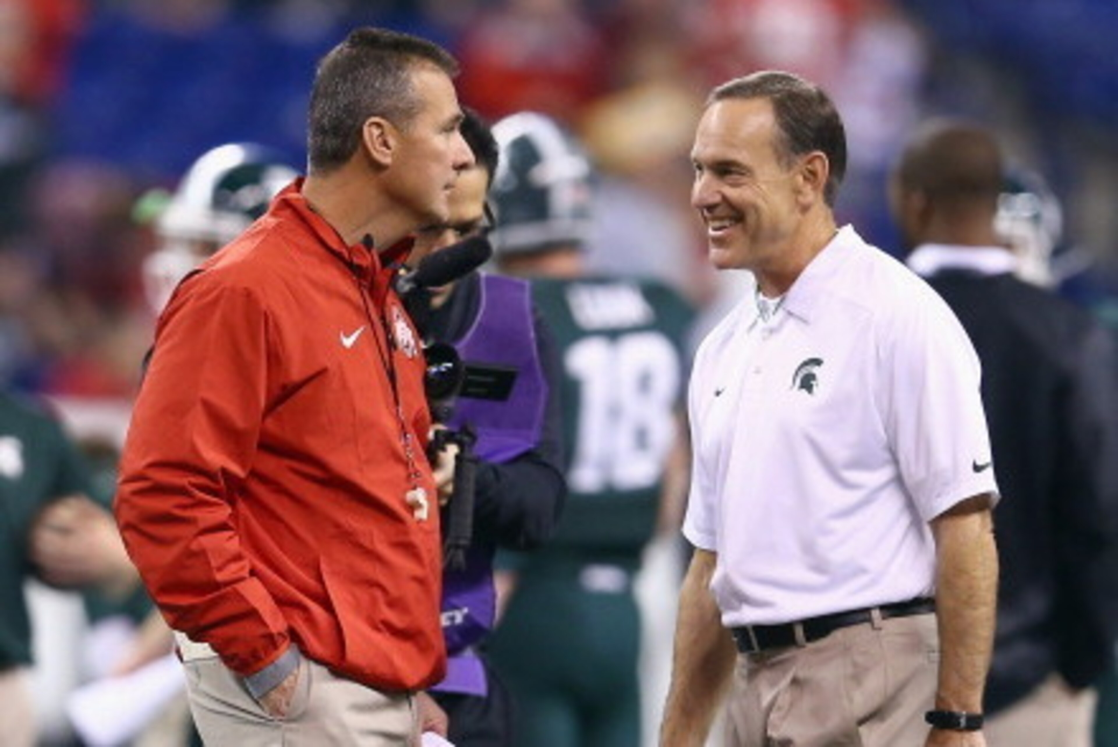 Ohio State HC Urban Meyer and Michigan State HC Mark Dantonio Ohio State HC Urban Meyer and Michigan State HC Mark Dantonio