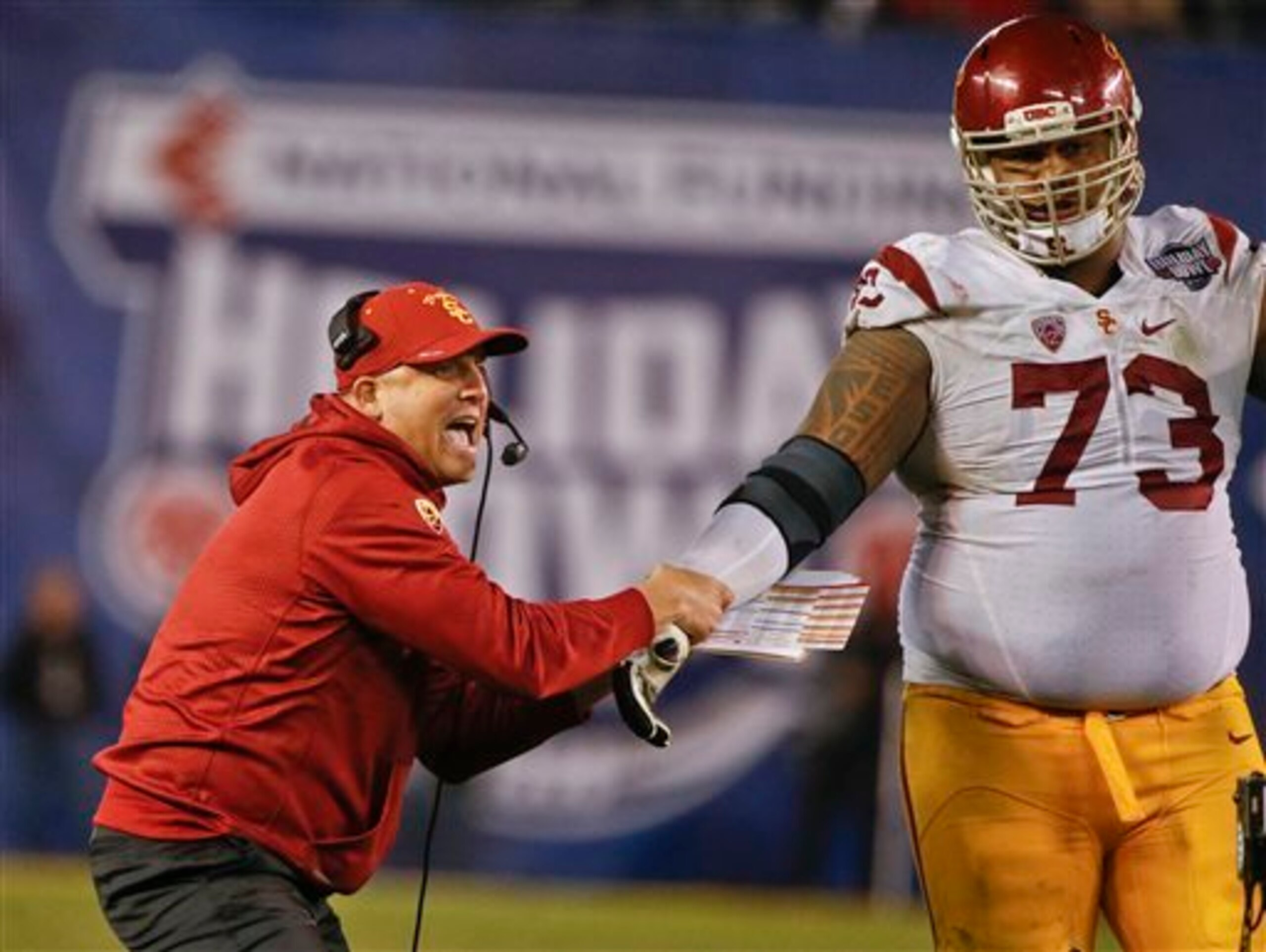 Clay Helton has some work to do in his first spring as USC head coach.