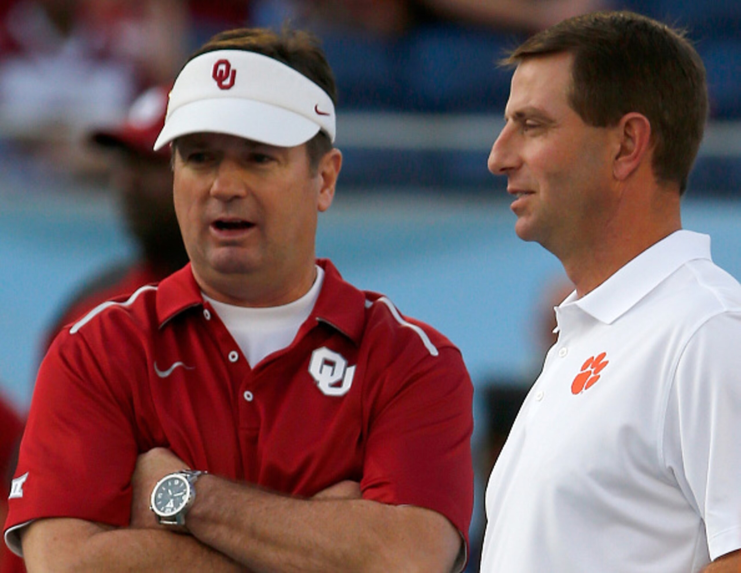 Oklahoma HC Bob Stoops and Clemson HC Dabo Swinney
