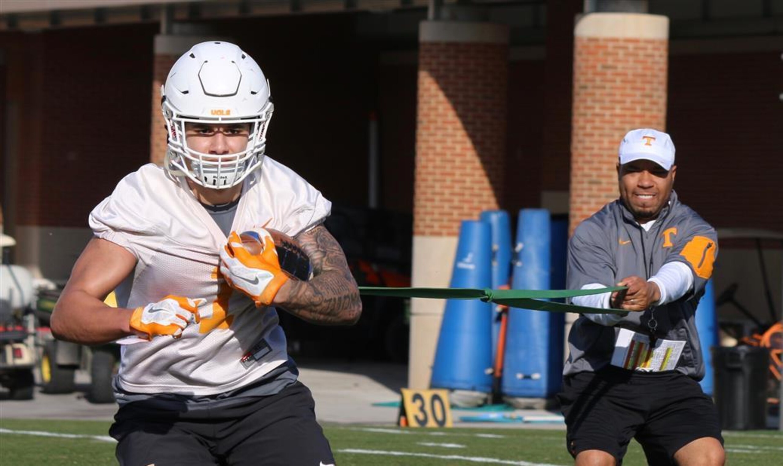 Tennessee RB Jalen Hurd (left)
