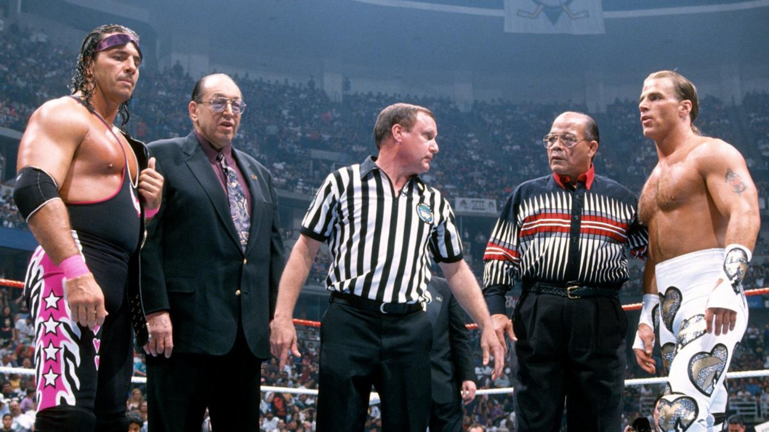 B/R's WWE WrestleMania 32 Expert Panel includes (from left): Anthony Mango, Brad Jones, Aaron Bower, James Moffat and Erik Beaston.
