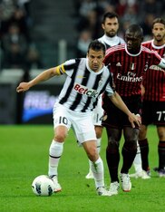 Two aging legends in Del Piero (with ball) and Seedorf battled it out in the semifinal of the 2011-12 Coppa Italia.