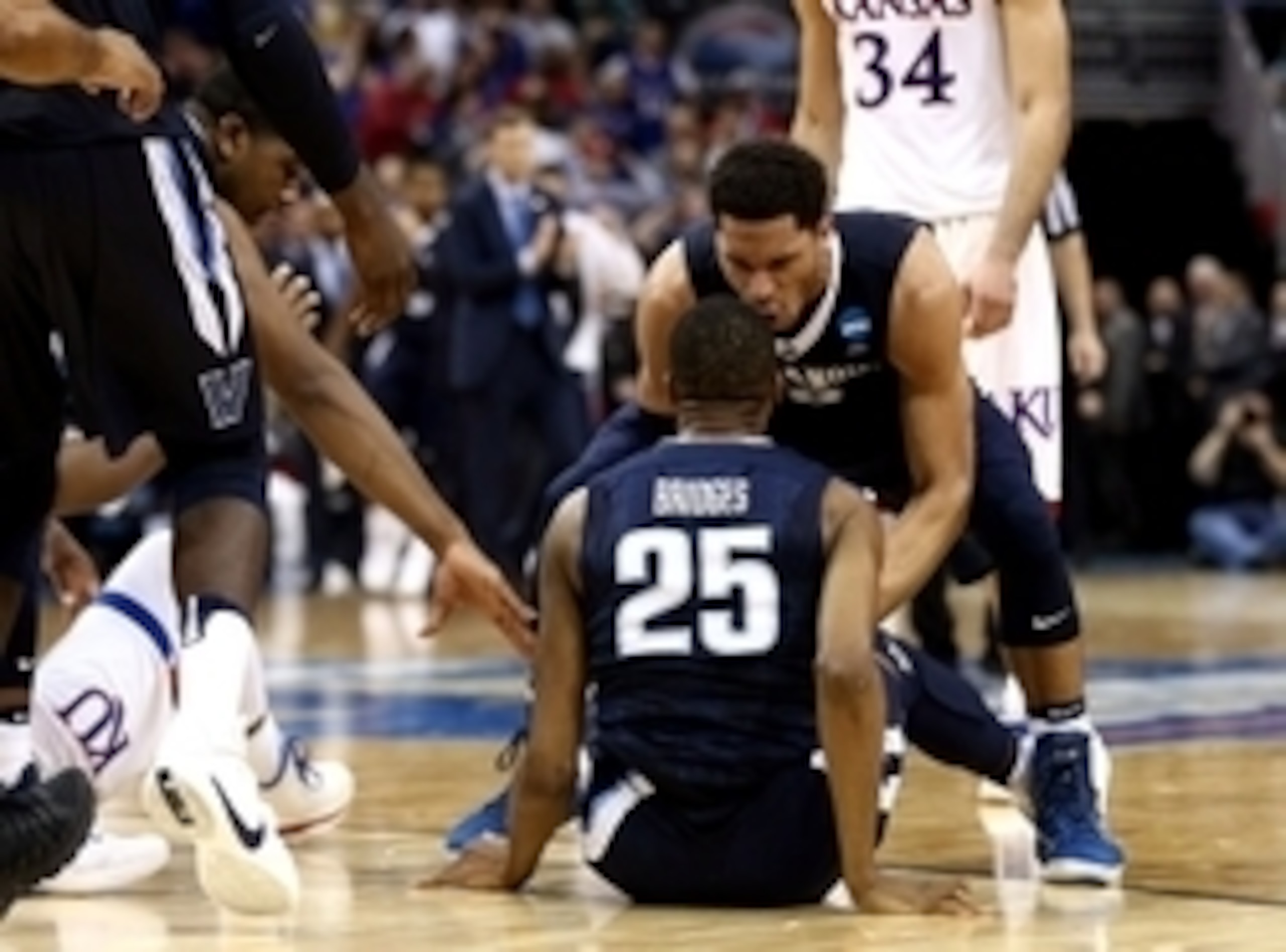Villanova teammates celebrate.