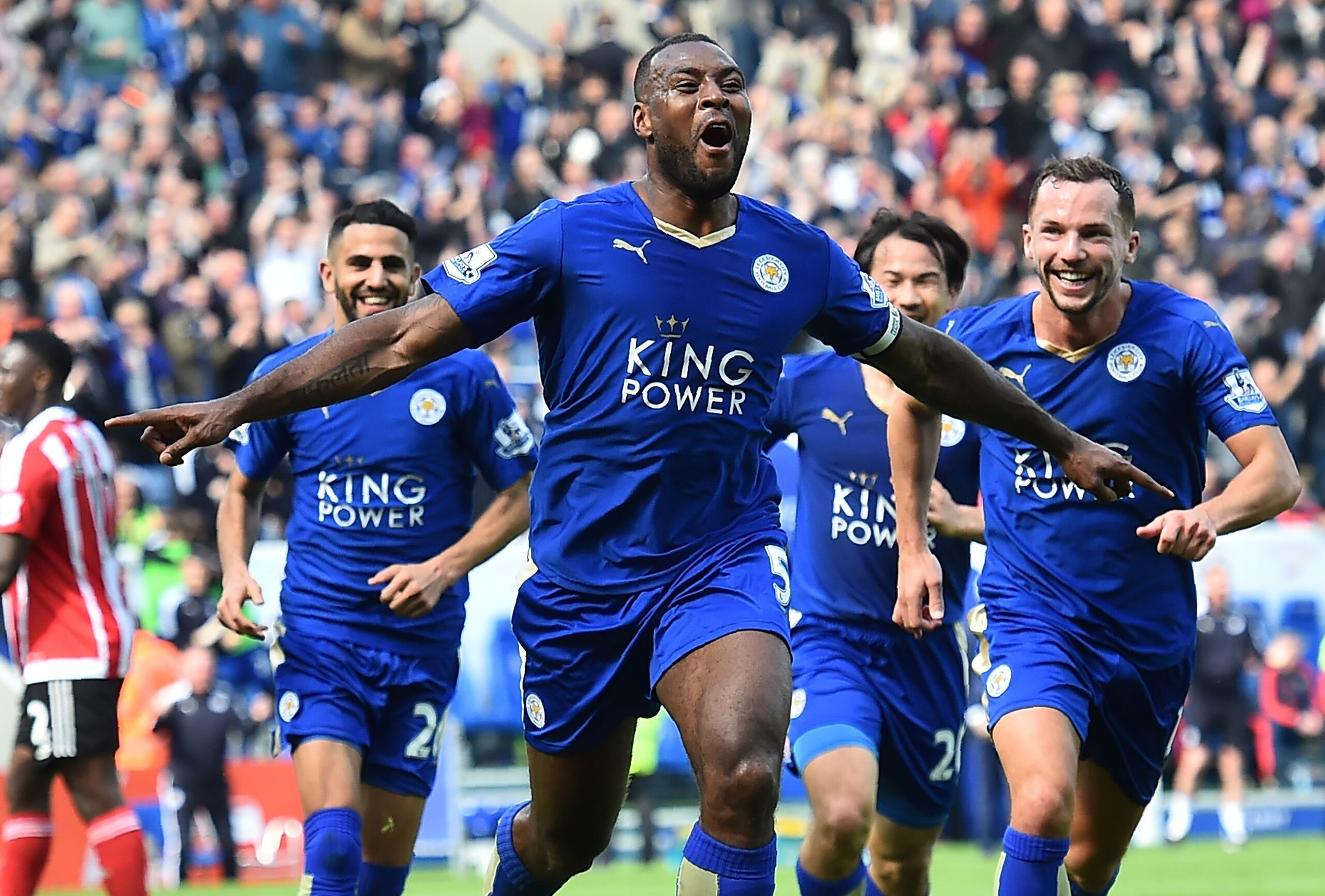 Wes Morgan picked a good time to score his first league goal of the season.