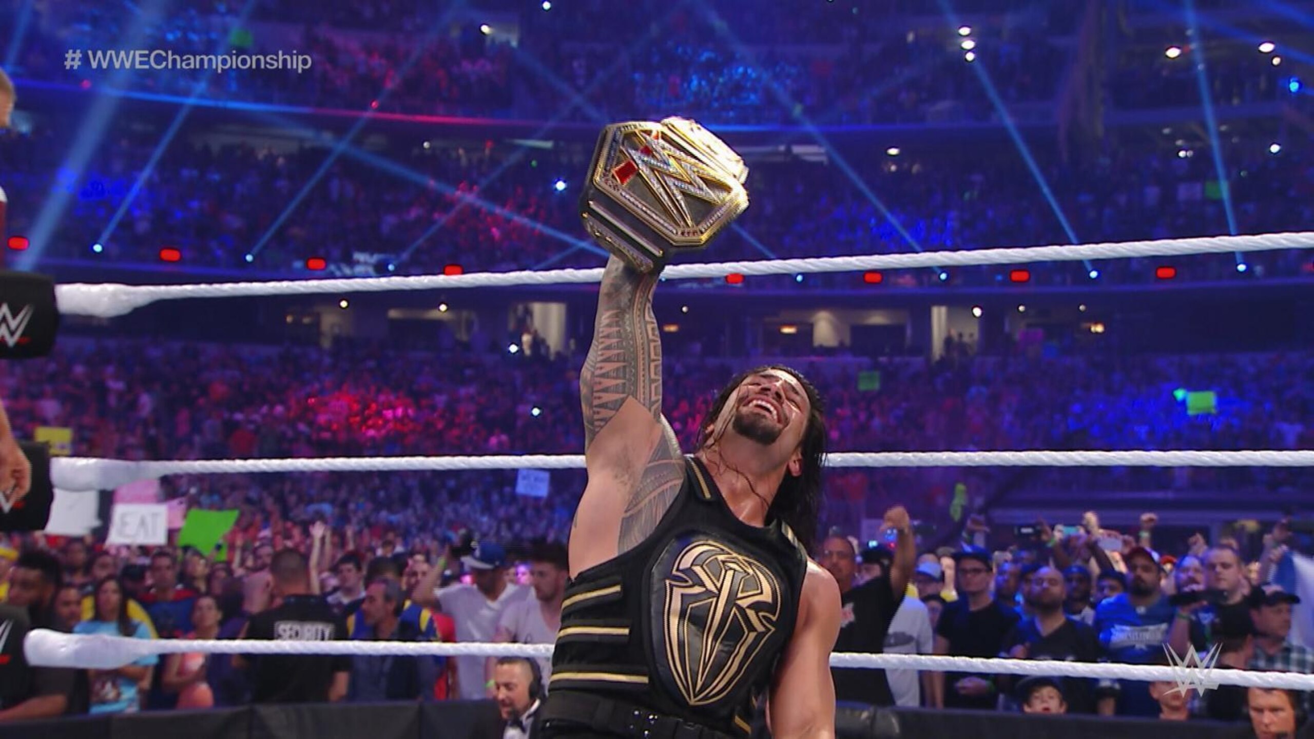 Roman wins the main event of WrestleMania.