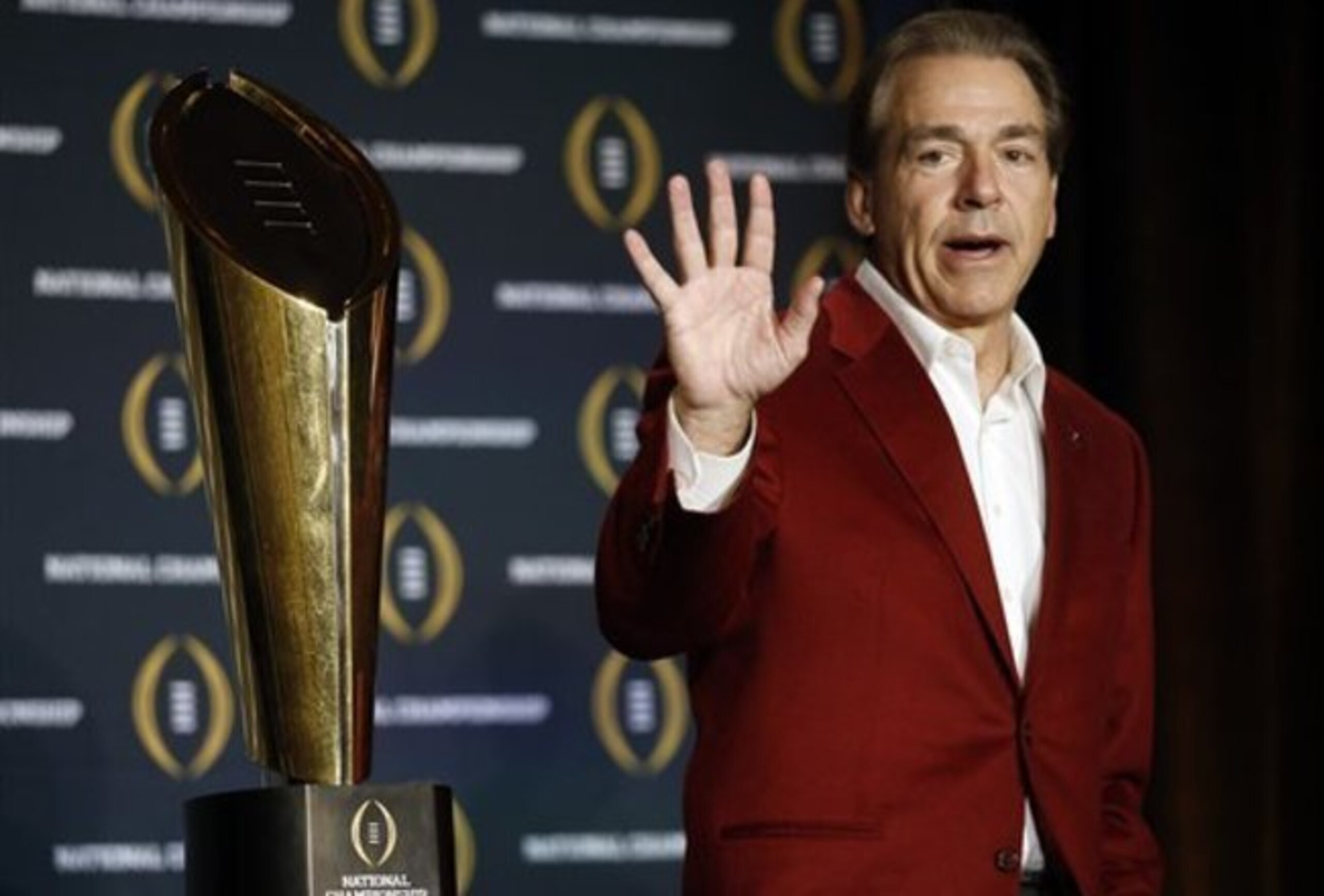 Alabama coach NIck Saban took home his fifth national championship trophy in 2015.