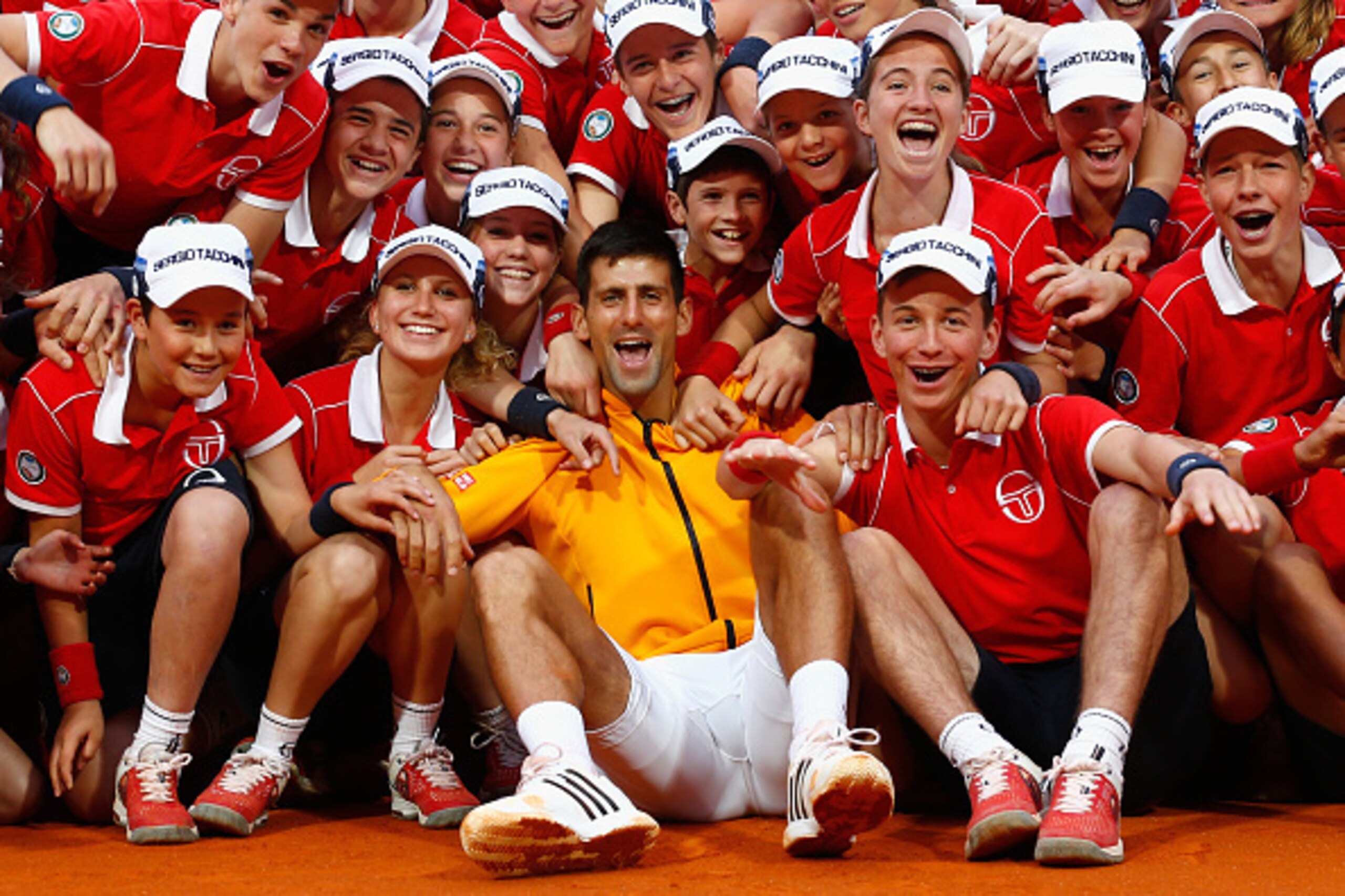 Djokovic celebrates after winning the 2015 Monte Carlo title.