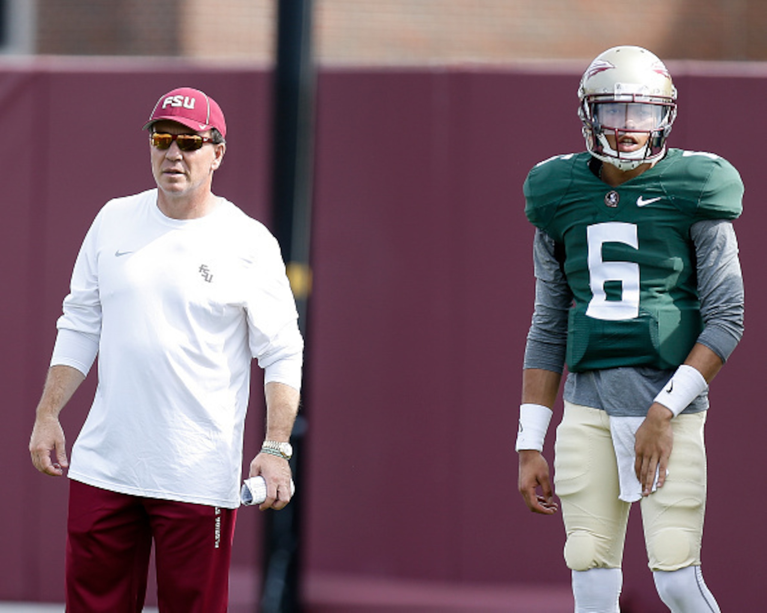 Florida State HC Jimbo Fisher and QB Malik Henry